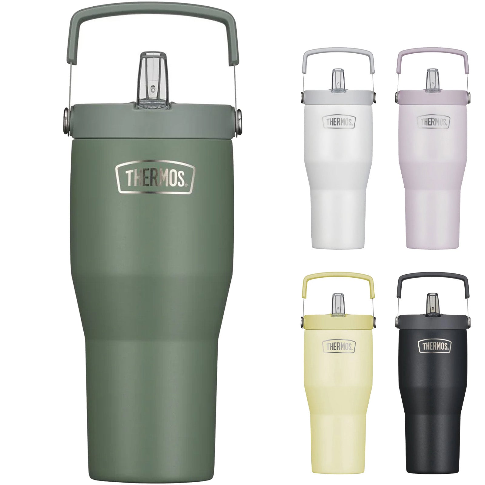 Gobelet THERMOS Refreshing Flip avec paille, gobelet isotherme, gourde 0,85 L