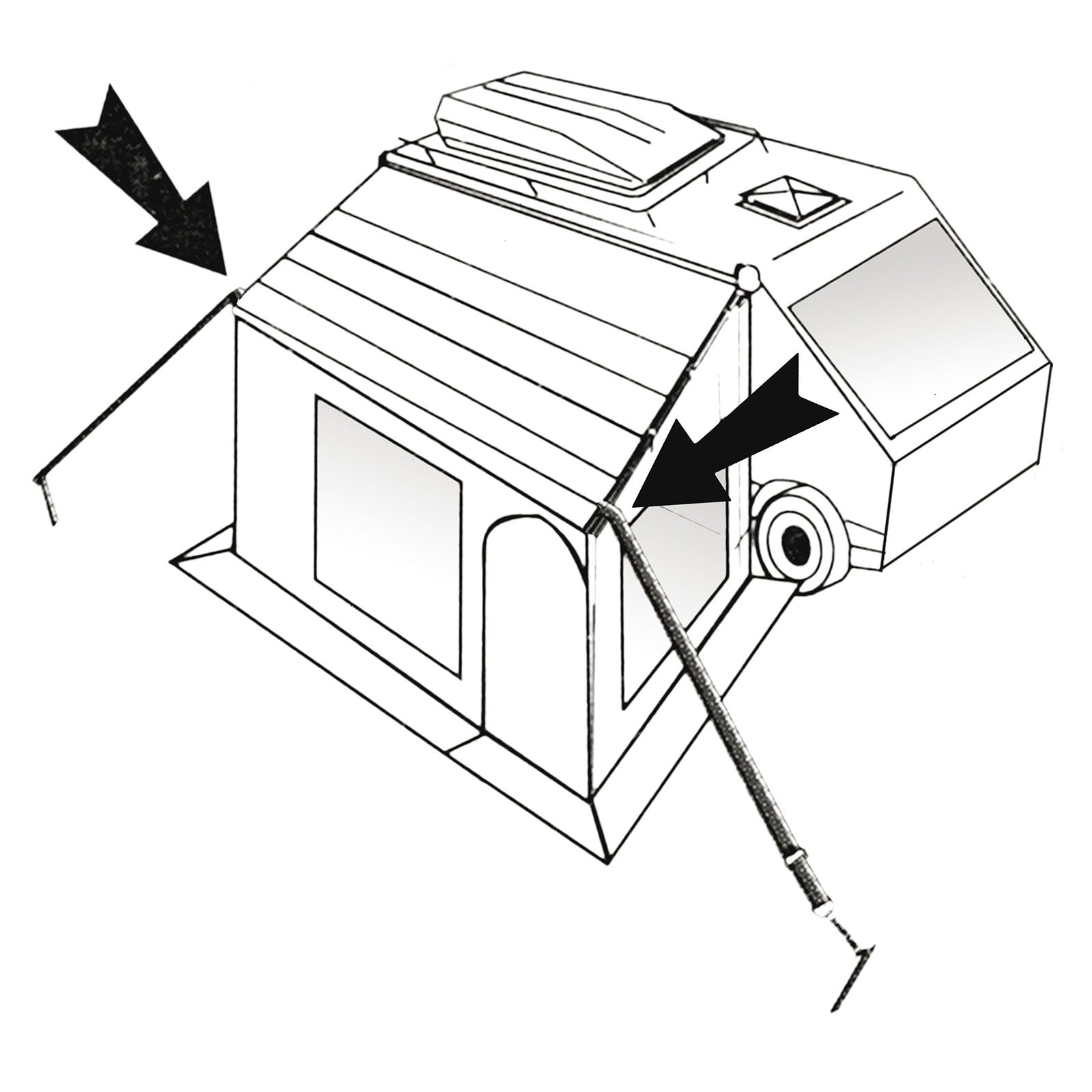 2er Set Sturm Band Markisen Spannband Vor Zelt Sicherung Wohnwagen Camping 3,5 m