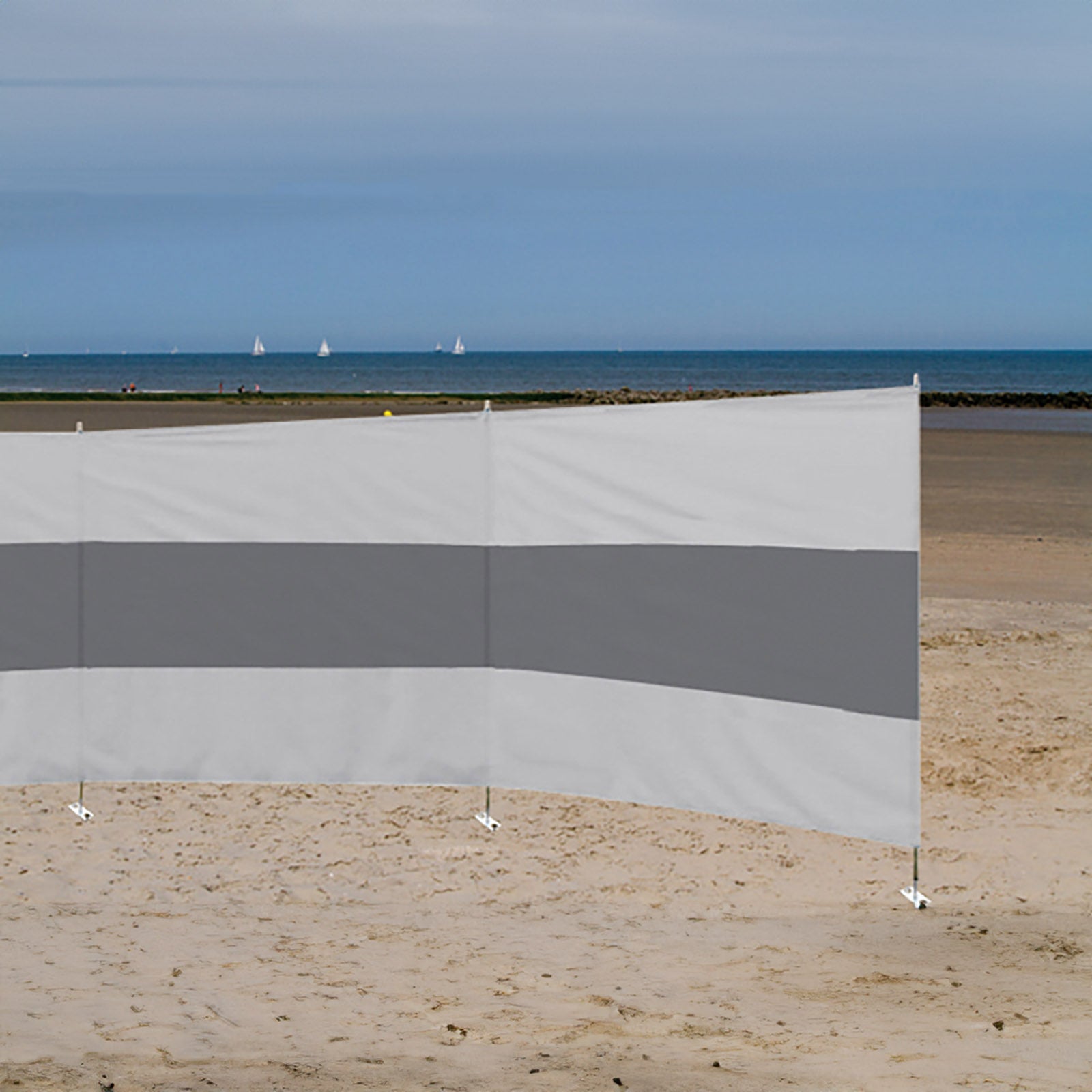BO-CAMP 4er Set Sand Hering Platte für Windschutz Strand Bodenplatte Bodenanker