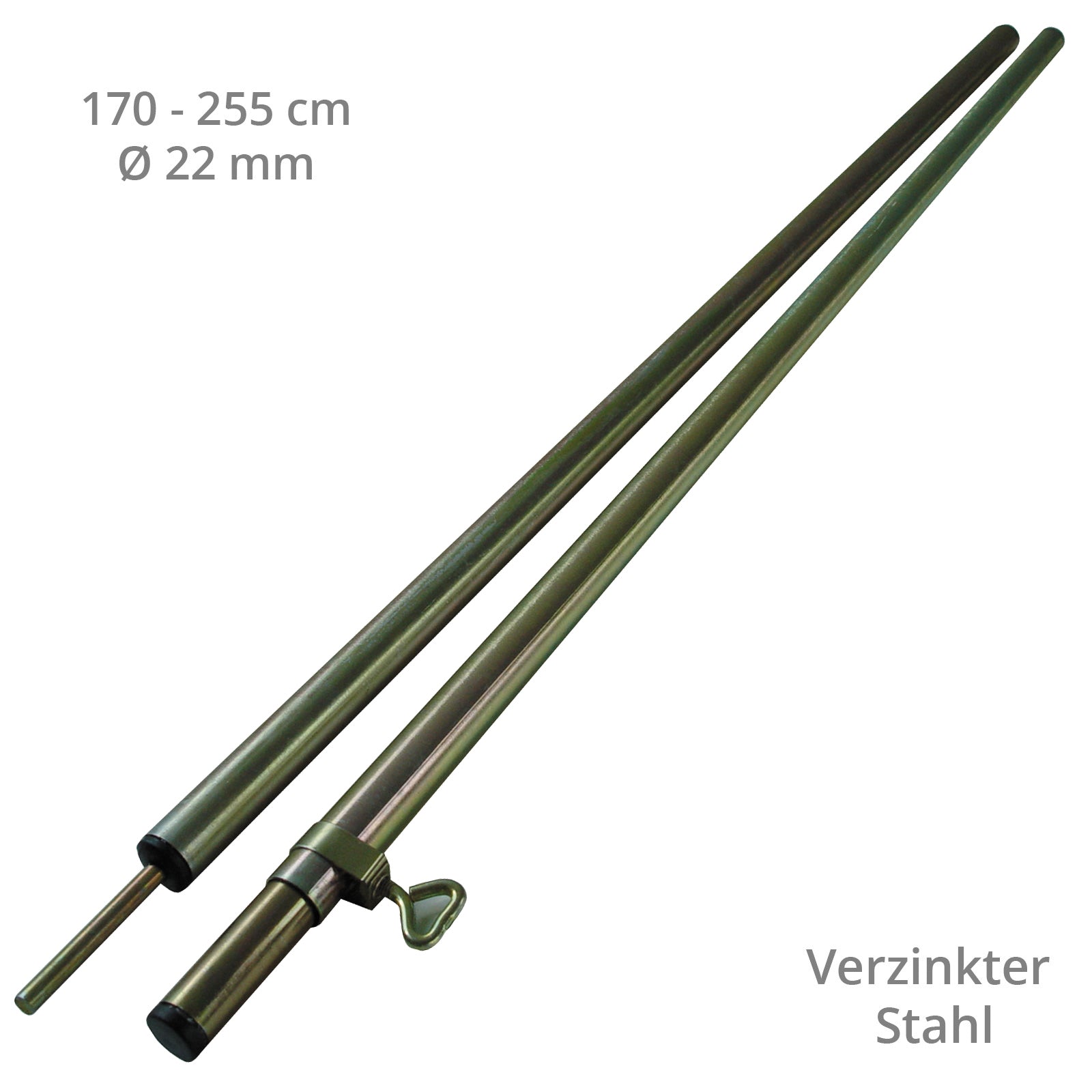 HIGH PEAK Teleskopstange - Sonnensegel Tarp Zelt Stange Vorzelt - Zeltgestänge