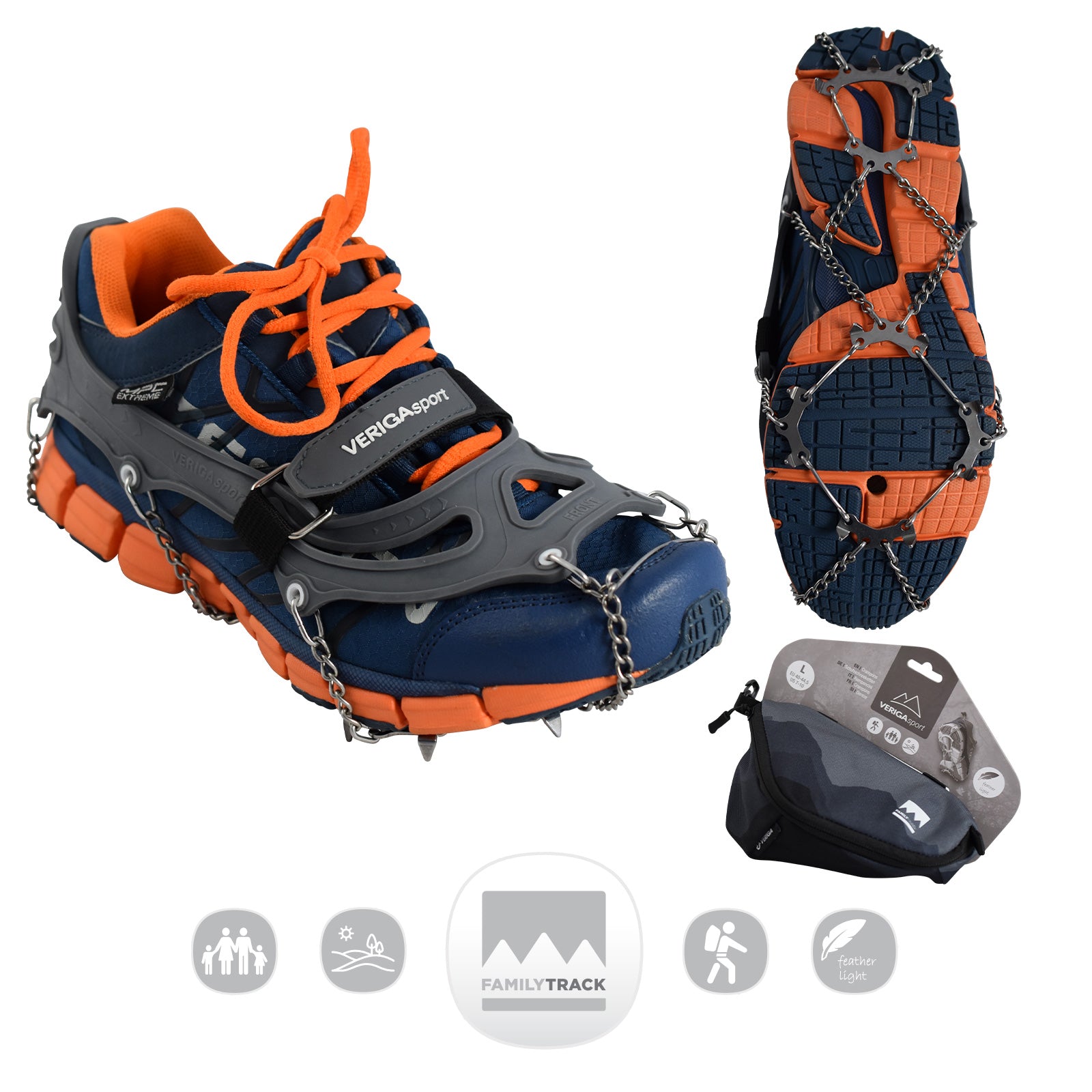 VERIGA Family Track His Shoe Claws Ice Claws Shoe Spikes Snow Crampons