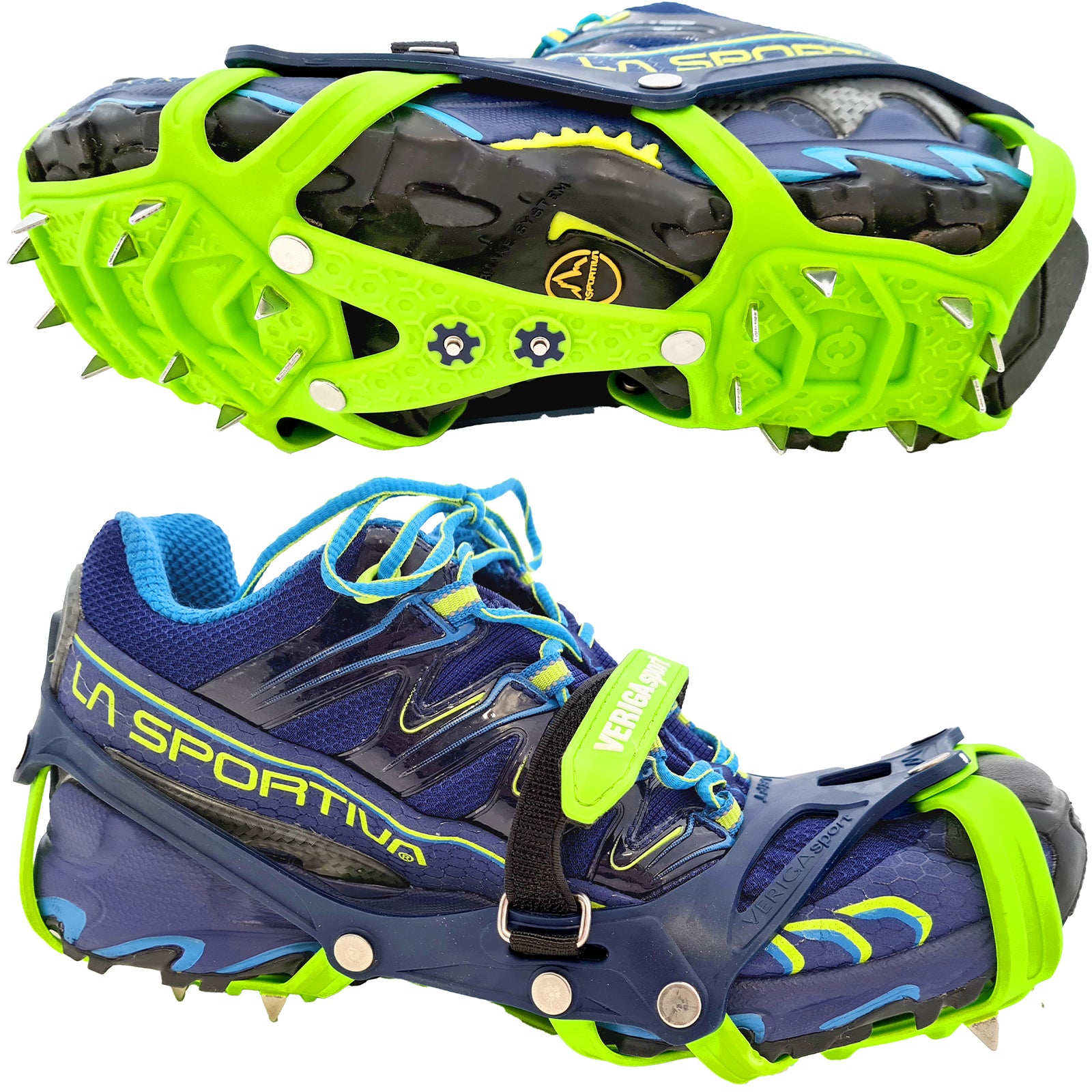 Crampons de course VERIGA, griffes à glace, pointes de chaussures, chaînes 36-47