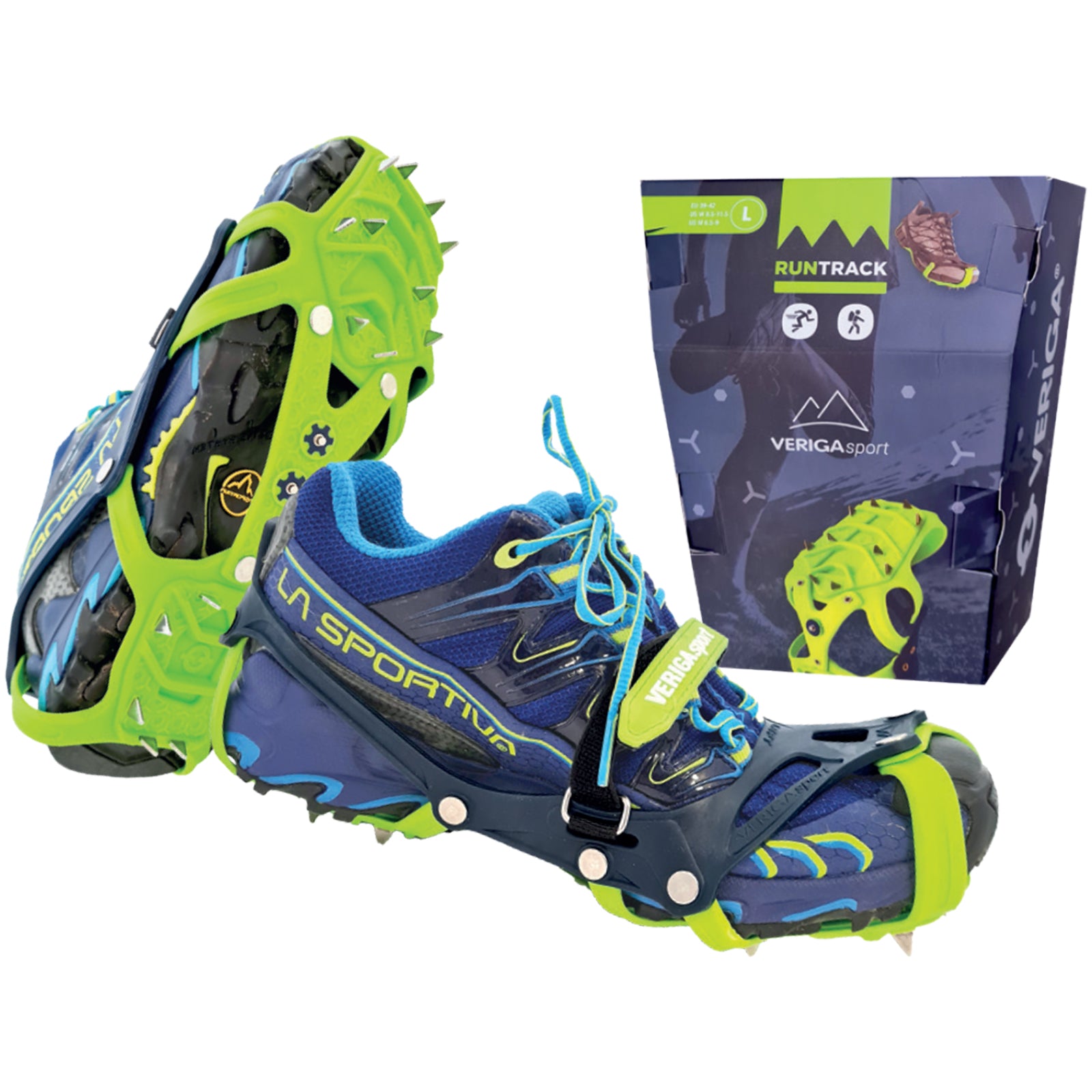 Crampons de course VERIGA, griffes à glace, pointes de chaussures, chaînes 36-47