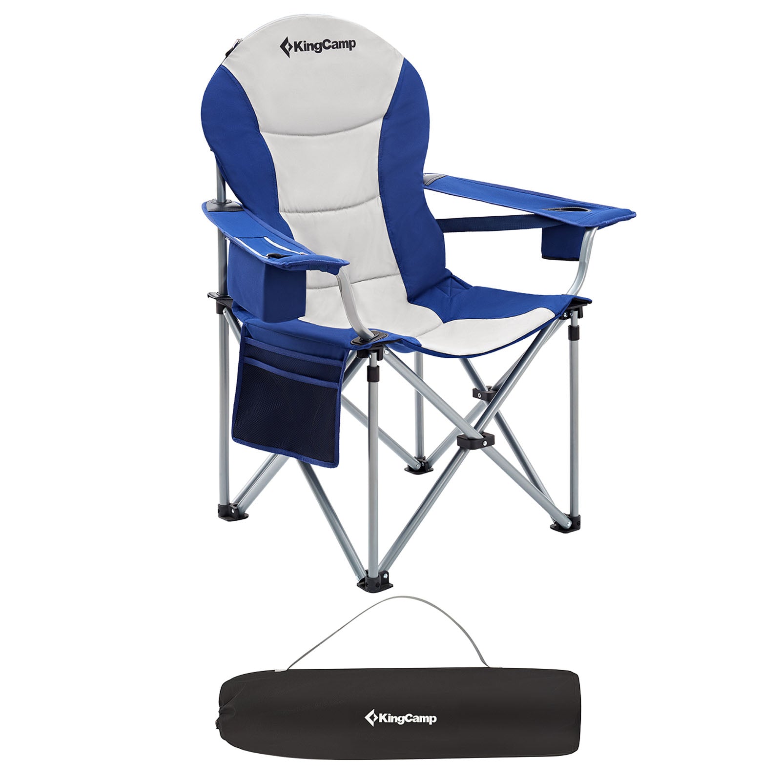 KINGCAMP Camping Falt Stuhl Klapp Sessel Garten Angel Outdoor Kühltasche 160 kg