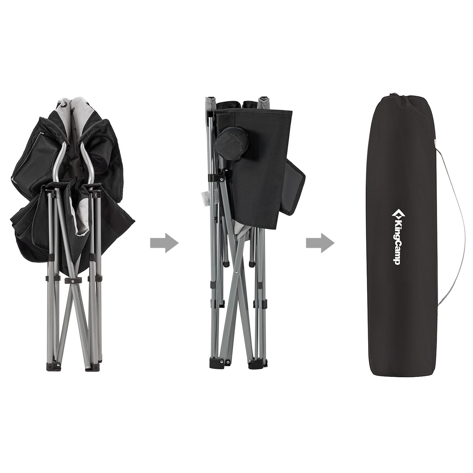 Chaise pliante de camping KINGCAMP Fauteuil pliant Jardin Pêche Sac isotherme extérieur 160 kg