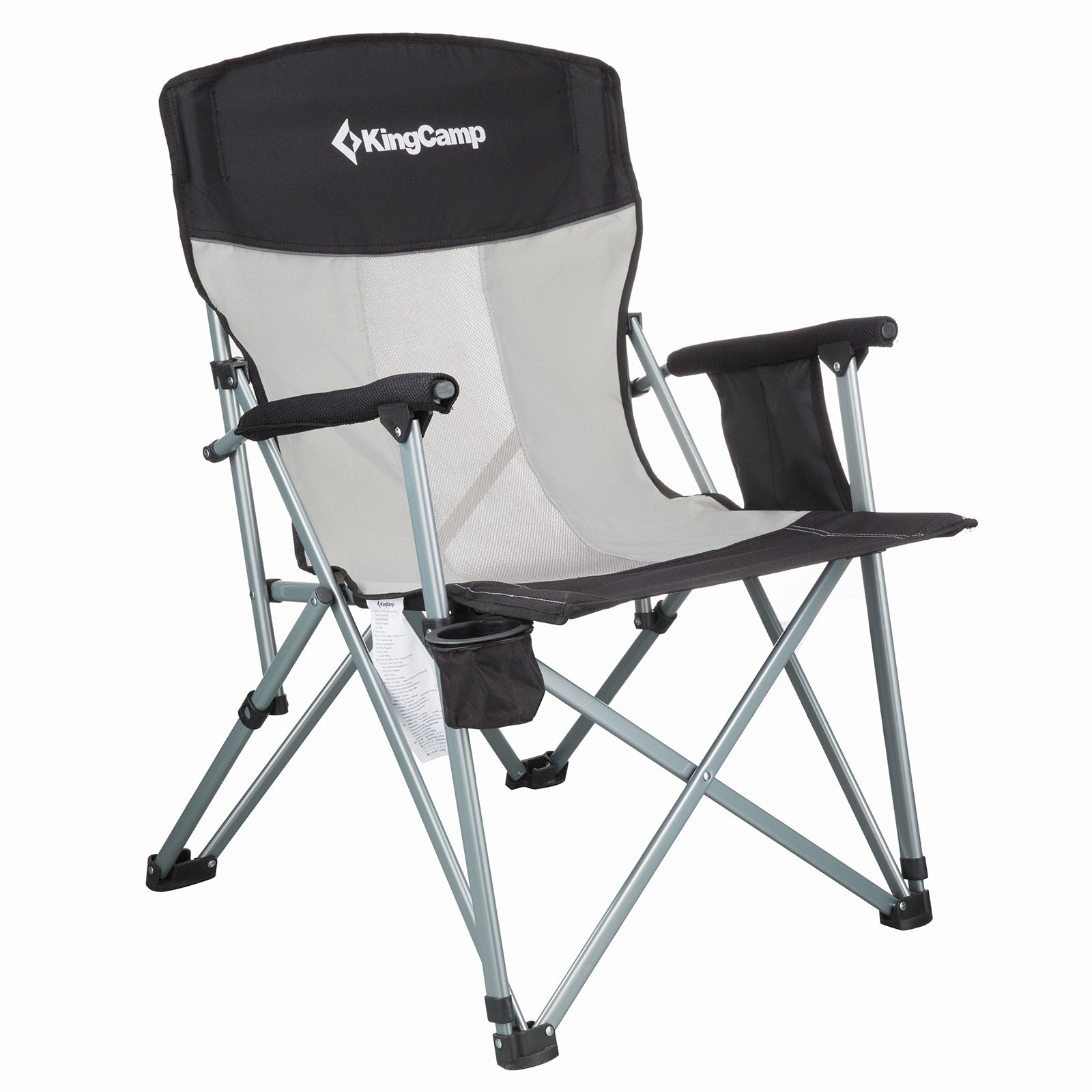 KINGCAMP Campingklapstoel XL Klapstoel Tuin Outdoor Armleuningen Staal 136 kg