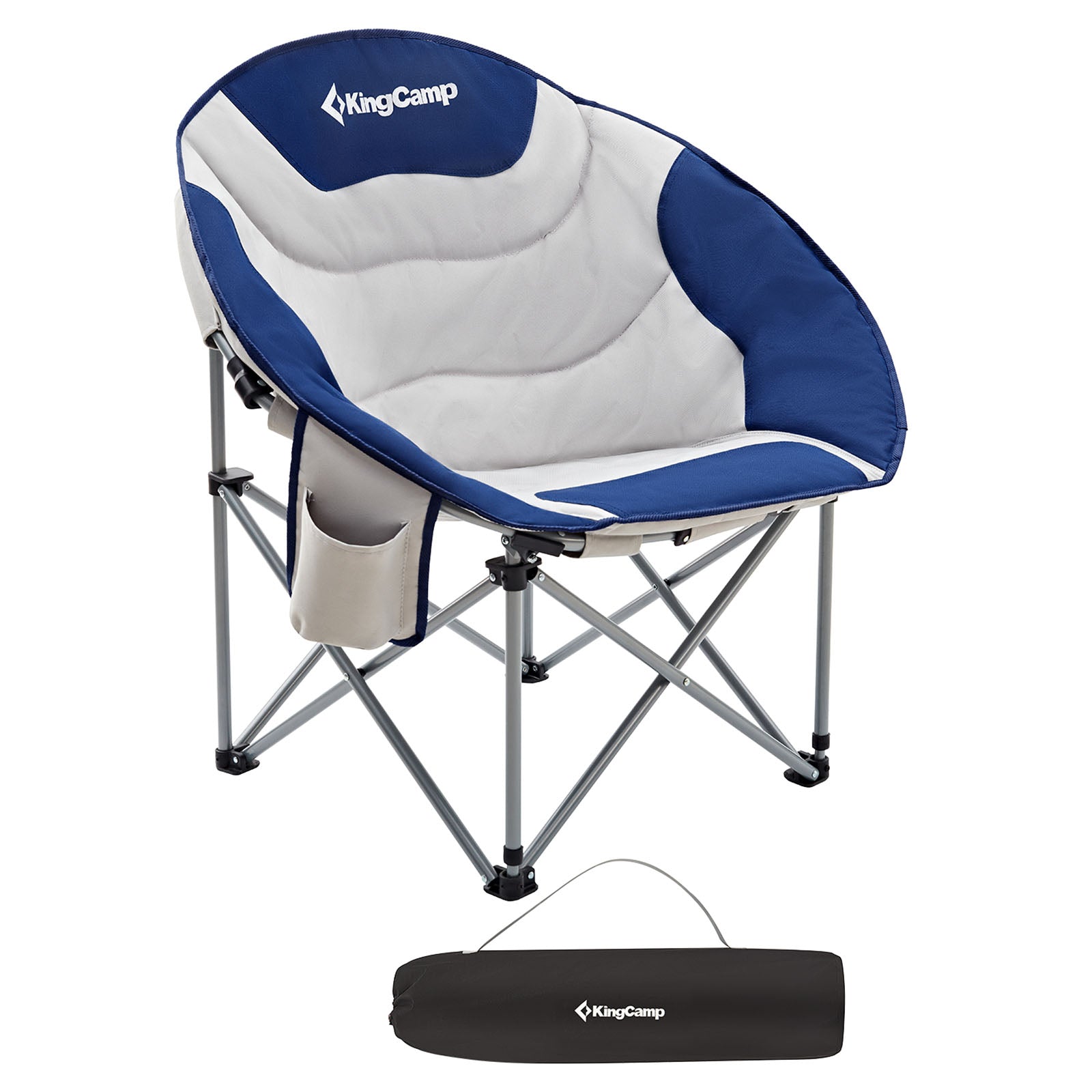 KINGCAMP MoonChair XL Camping Klapp Stuhl Garten Falt Sessel Kühltasche 150 kg