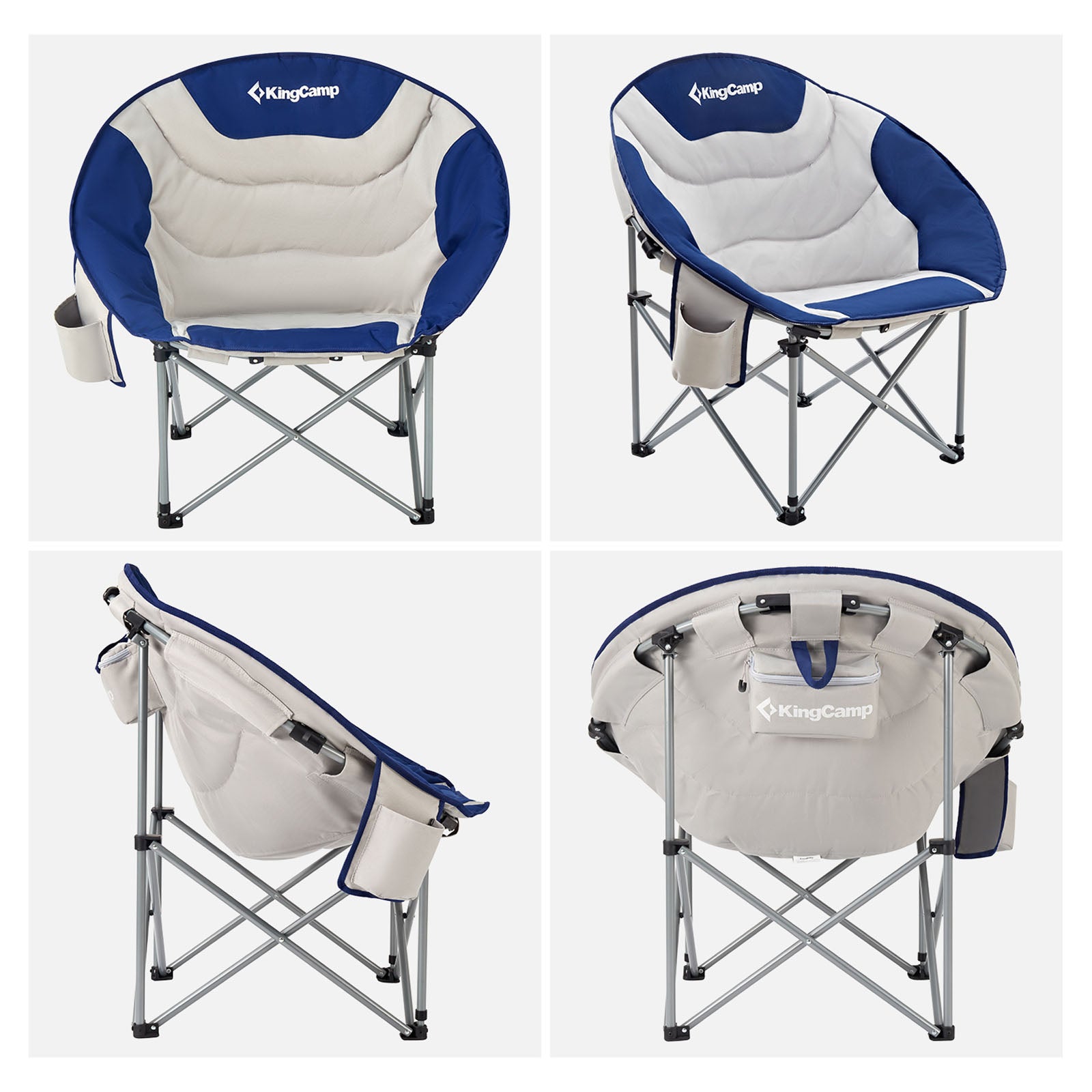 KINGCAMP MoonChair XL Camping Klapp Stuhl Garten Falt Sessel Kühltasche 150 kg