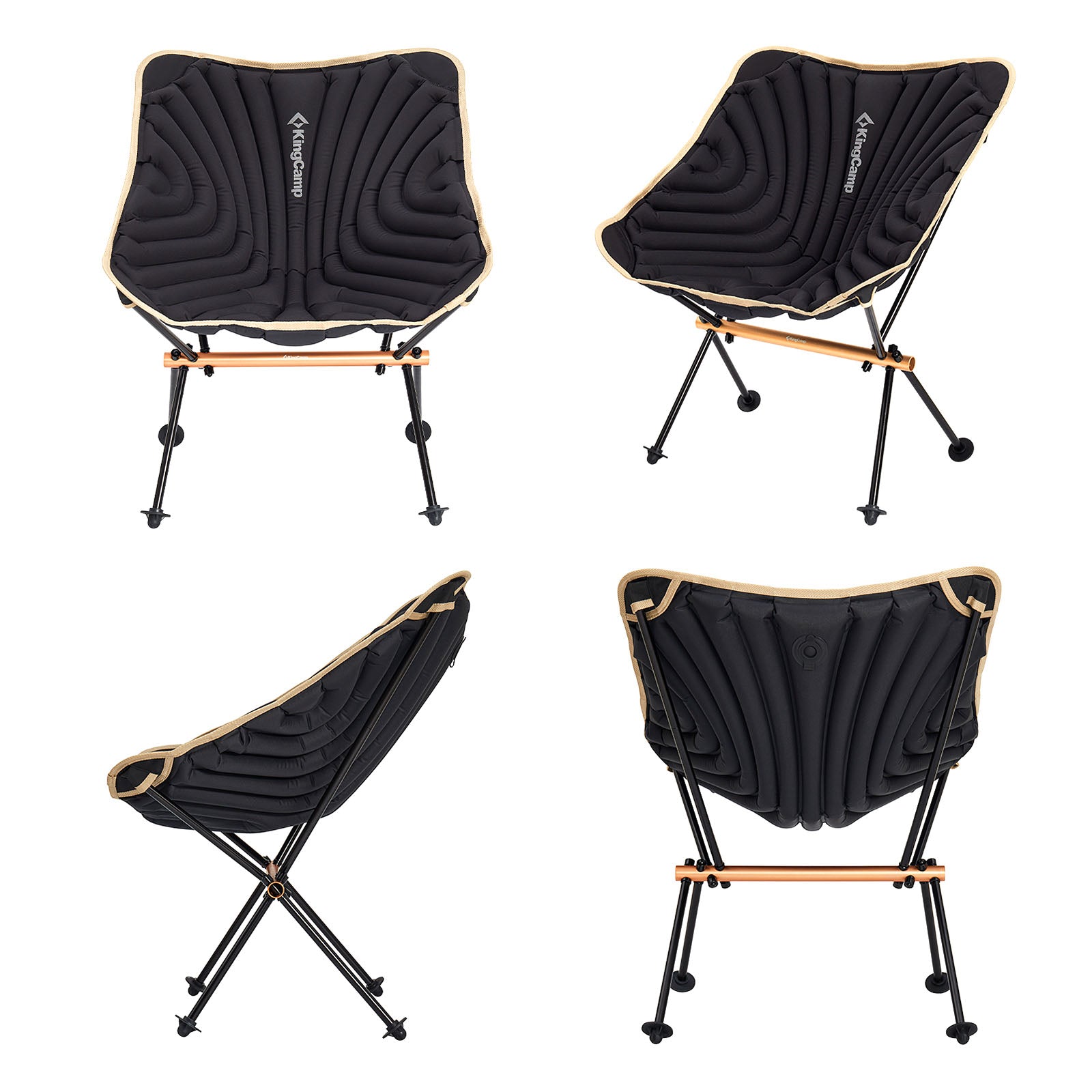 Chaise pliante en aluminium KINGCAMP Larch Ultralight : chaise de camping et de plage, pliable et légère