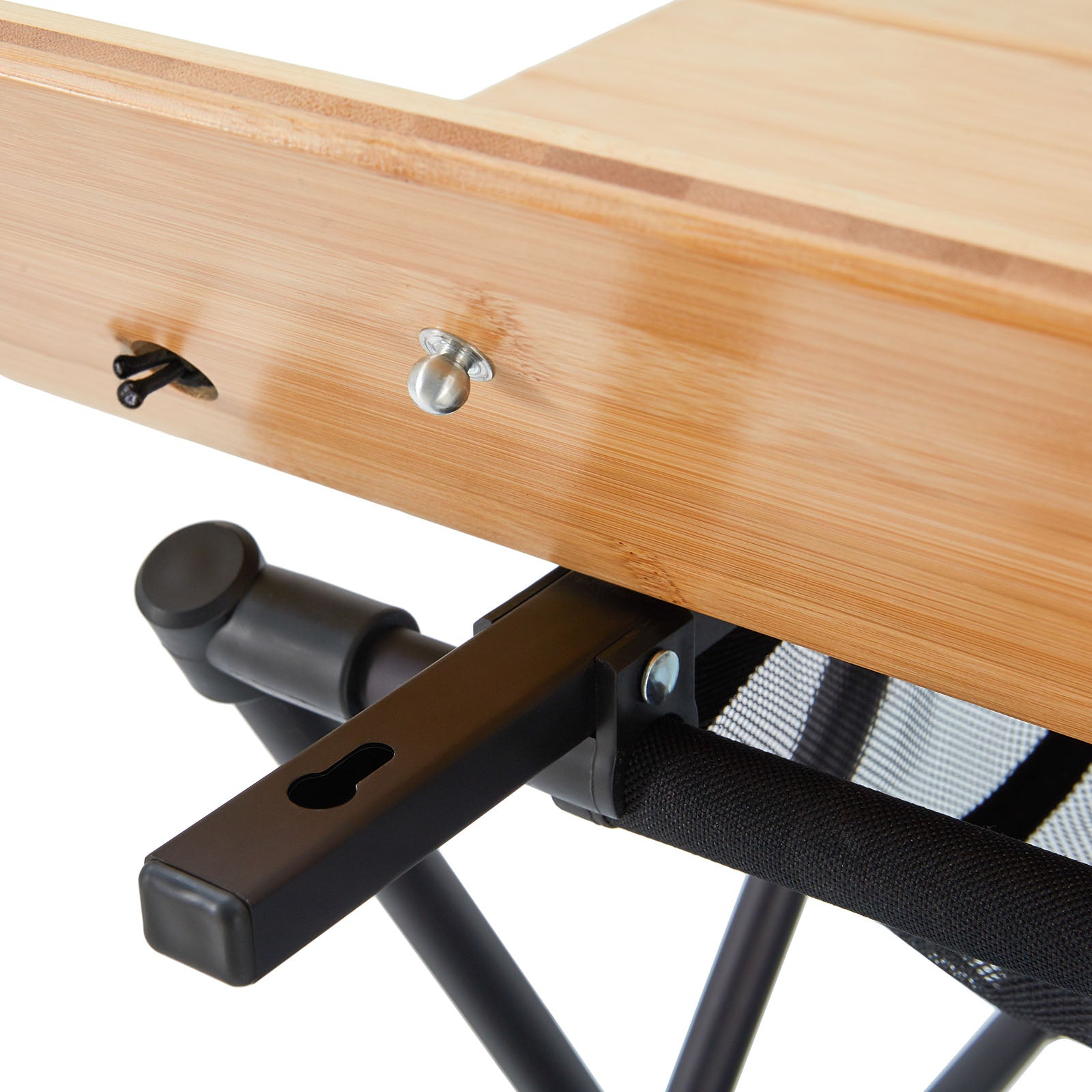 KINGCAMP Bijzettafel Camping Keukentafel Roltafel Barbecue BBQ Aluminium Bamboe Hout