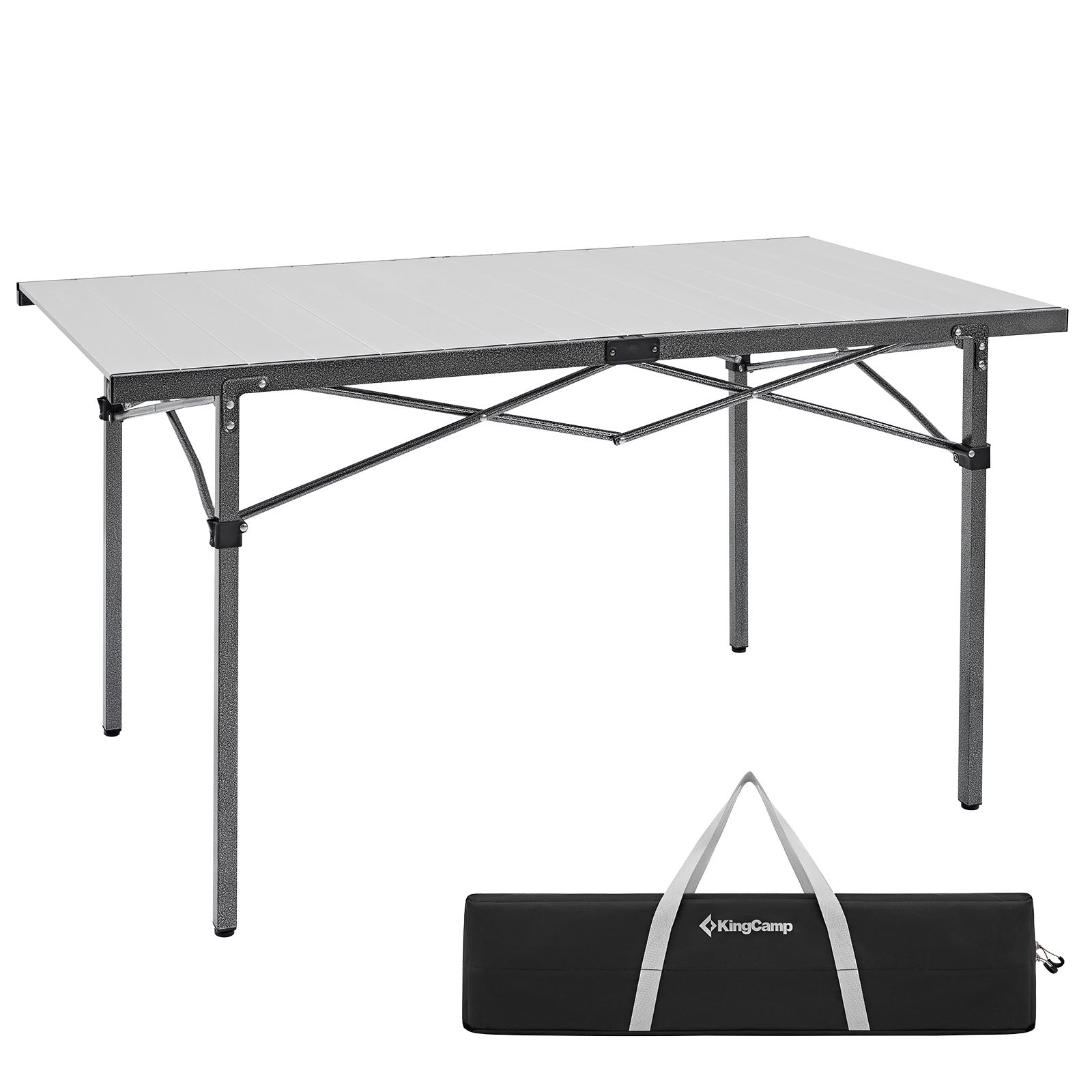 Table de camping KINGCAMP table de camping roulante table pliante table de jardin pliante en aluminium 136x70cm