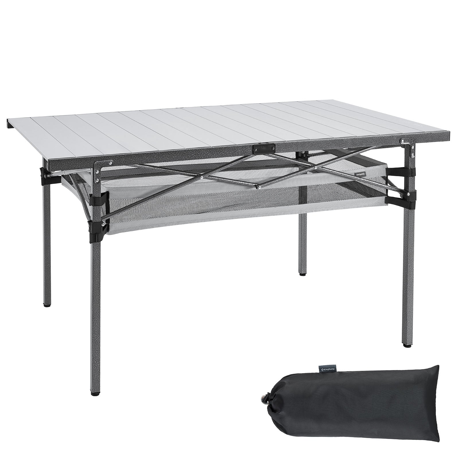 Table de camping KINGCAMP table de camping roulante table pliante table de jardin pliante en aluminium 136x70cm