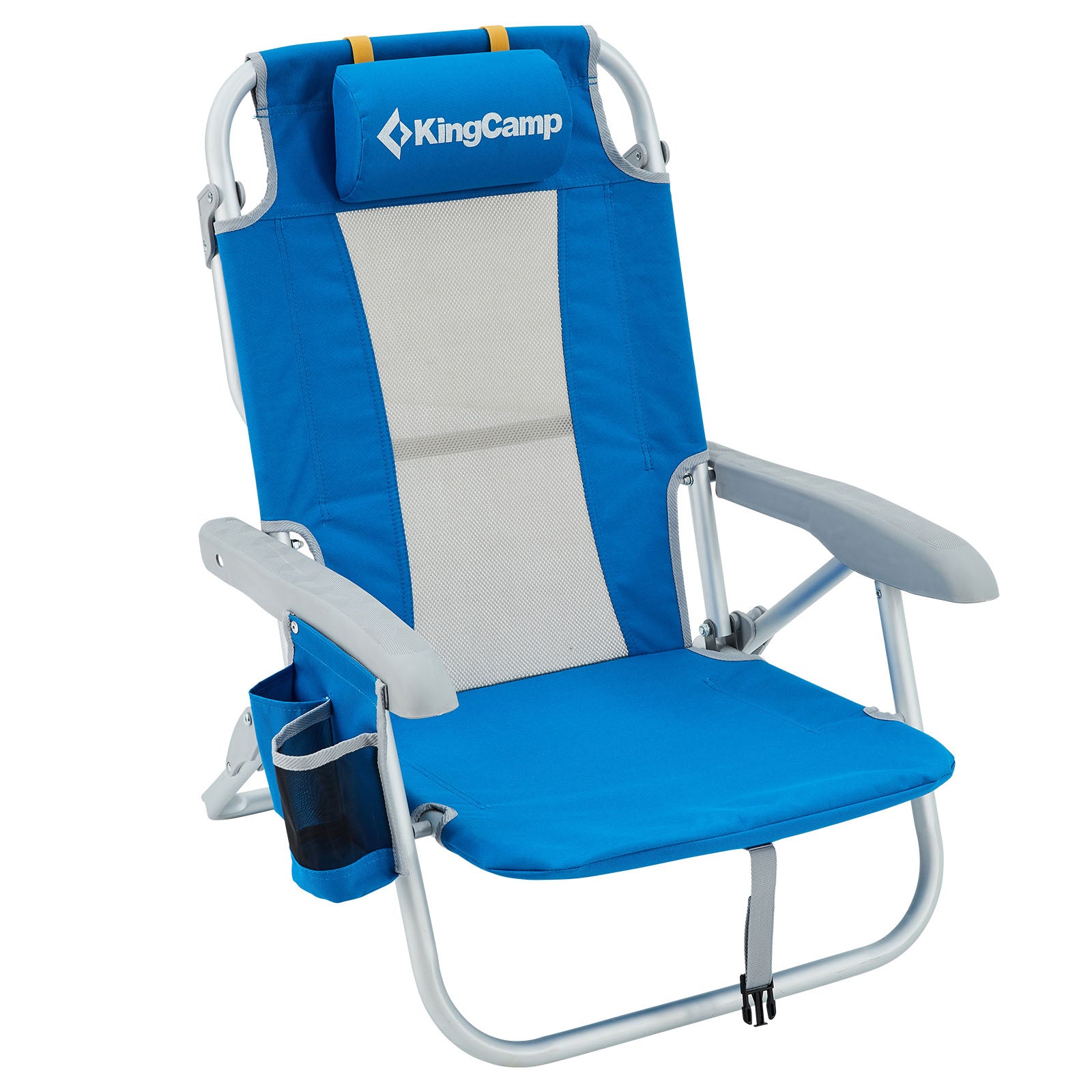 KINGCAMP Beach Chair Camping Lounger Folding Chair XL Low Adjustable Aluminum 136 kg