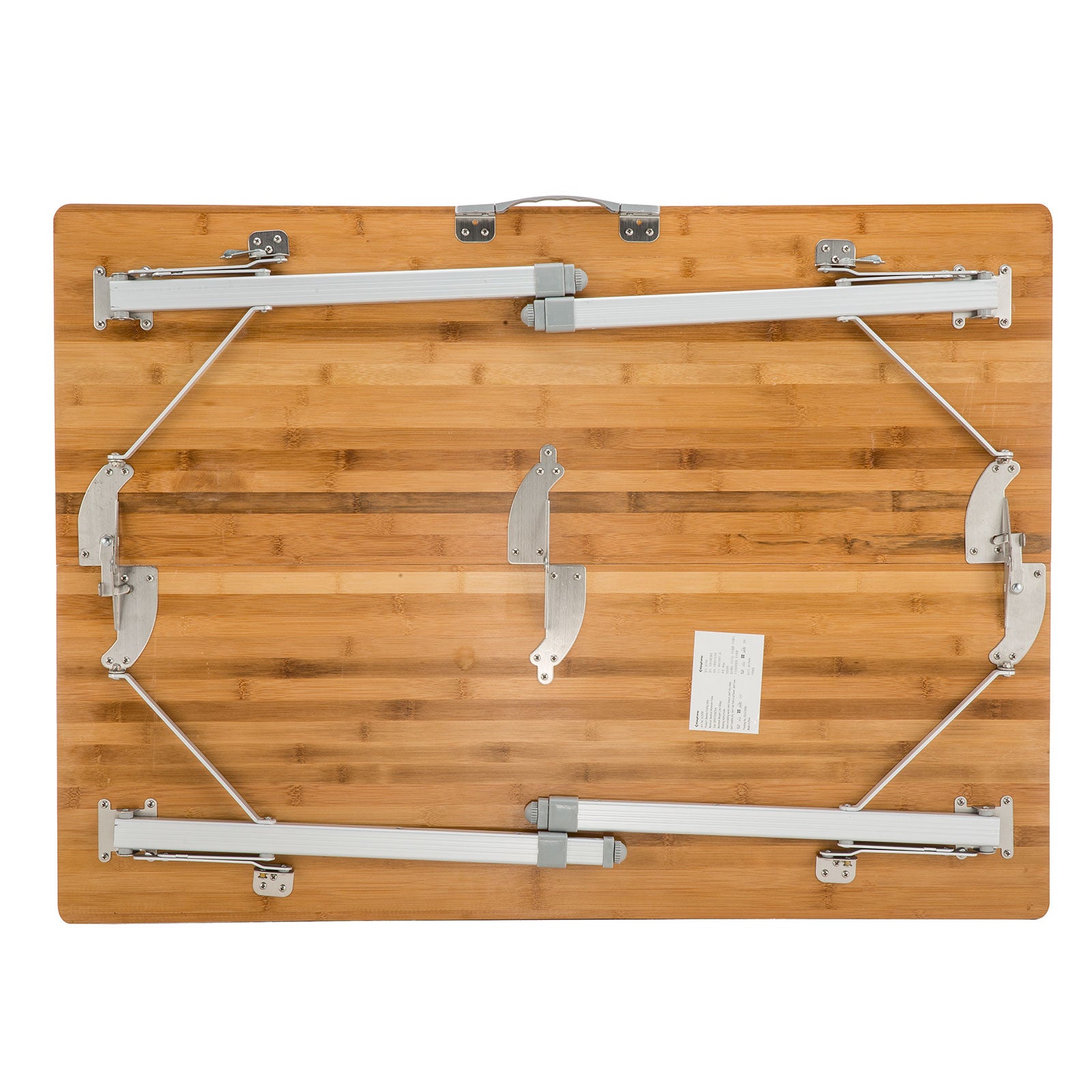 KINGCAMP Bamboo Camping Folding Table Garden Folding Table Aluminum Wood 3 Heights Adjustable