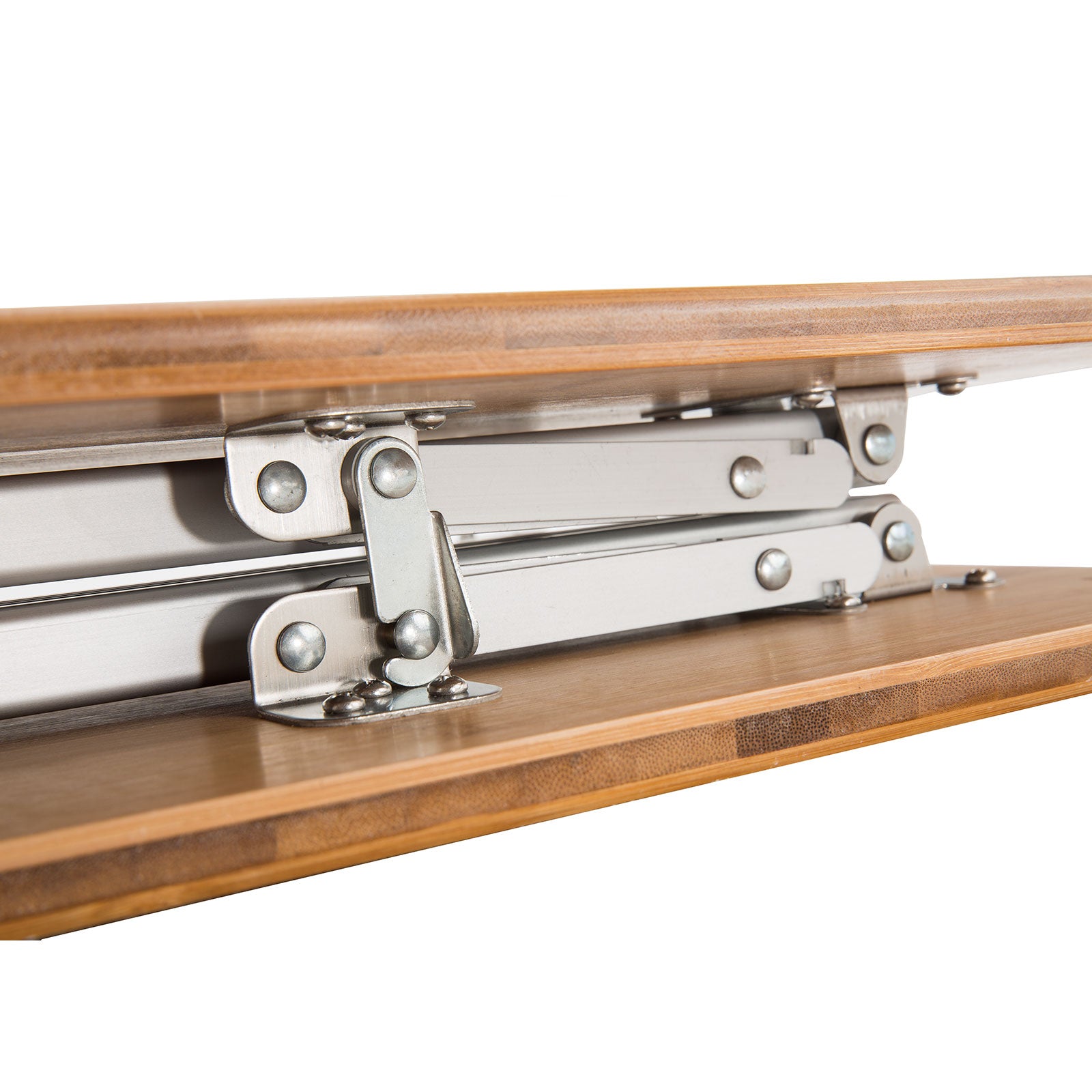 KINGCAMP Bamboo Camping Folding Table Garden Folding Table Aluminum Wood 3 Heights Adjustable