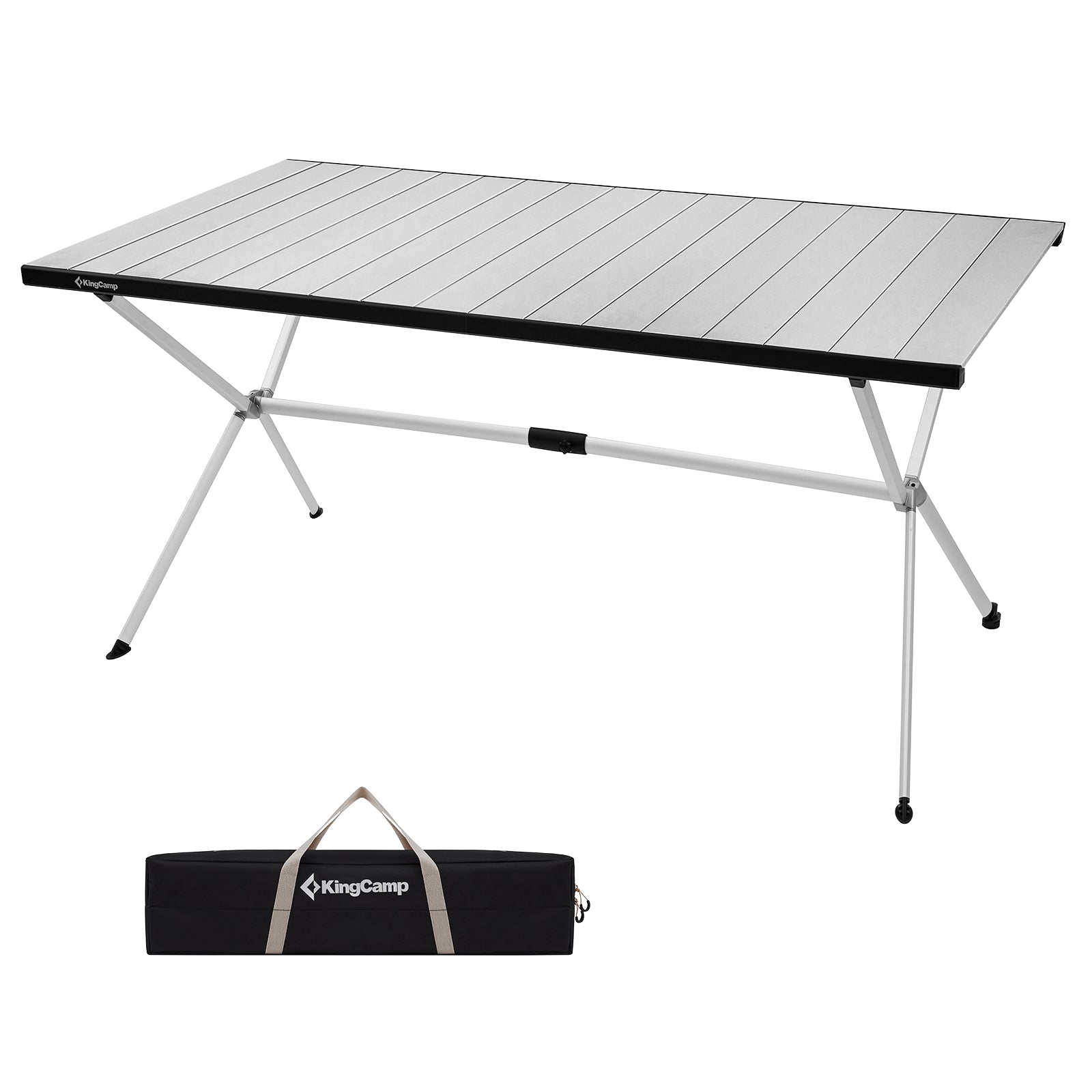KINGCAMP camping table camping rolling table folding table garden folding table aluminum 146x80cm
