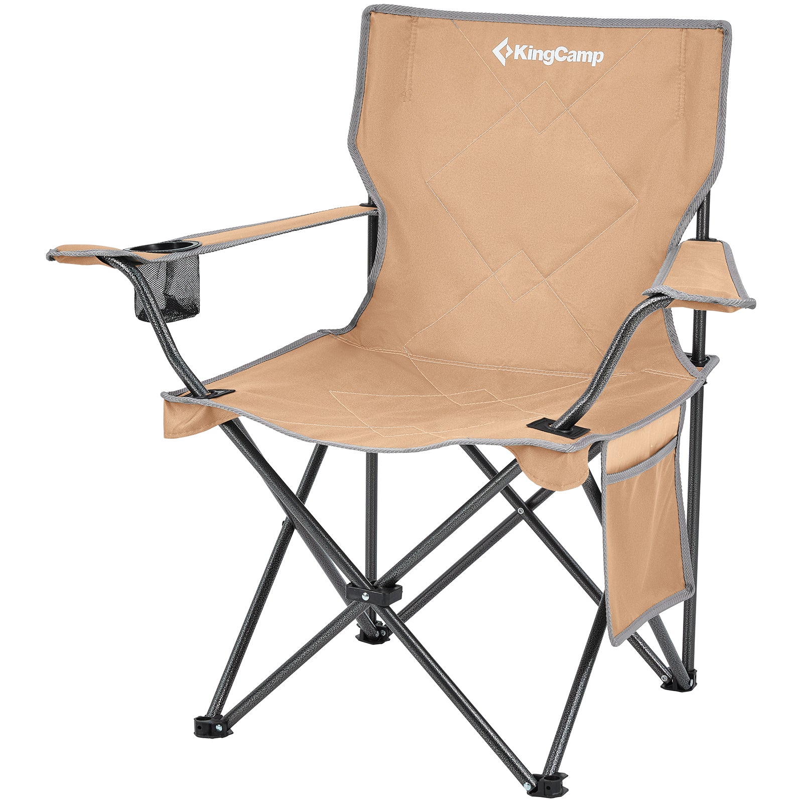 Chaise de camping pliante KINGCAMP Tanger XL, chaise de plage pliante en acier léger, 100 kg