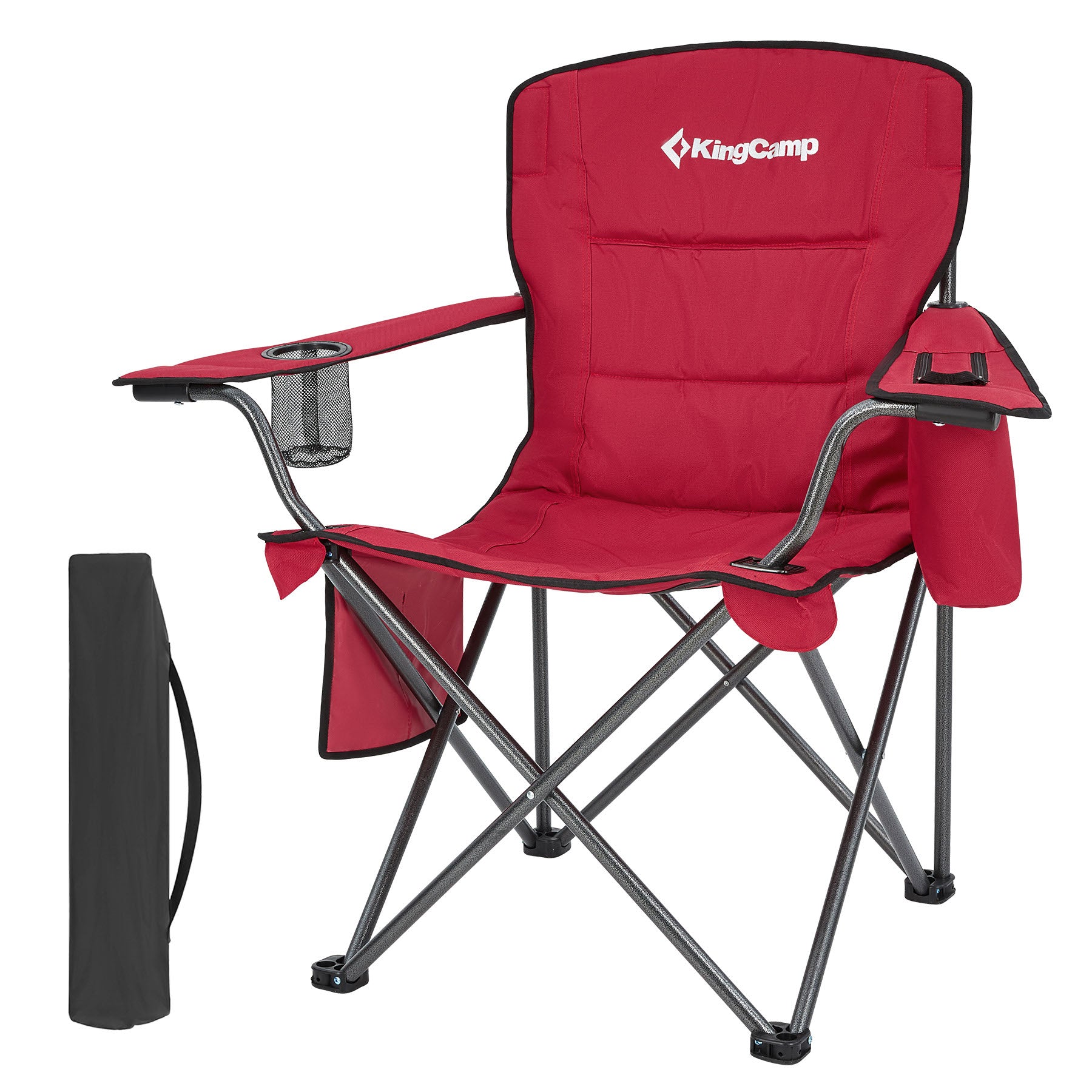 KINGCAMP Camping Chair Oakdale Folding Chair XL Beach Folding Chair Cooler Bag 136 kg