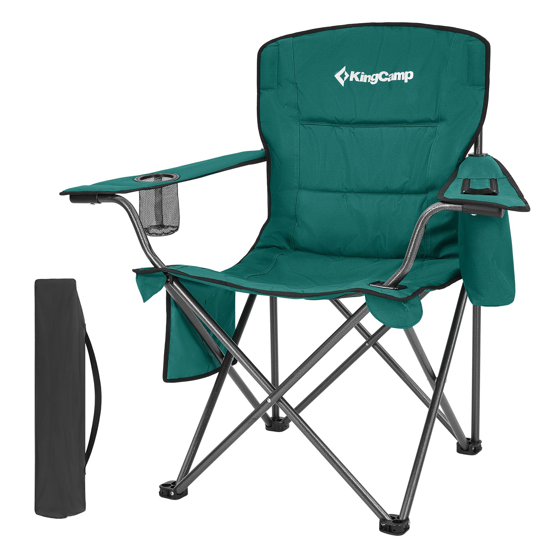 KINGCAMP Camping Chair Oakdale Folding Chair XL Beach Folding Chair Cooler Bag 136 kg