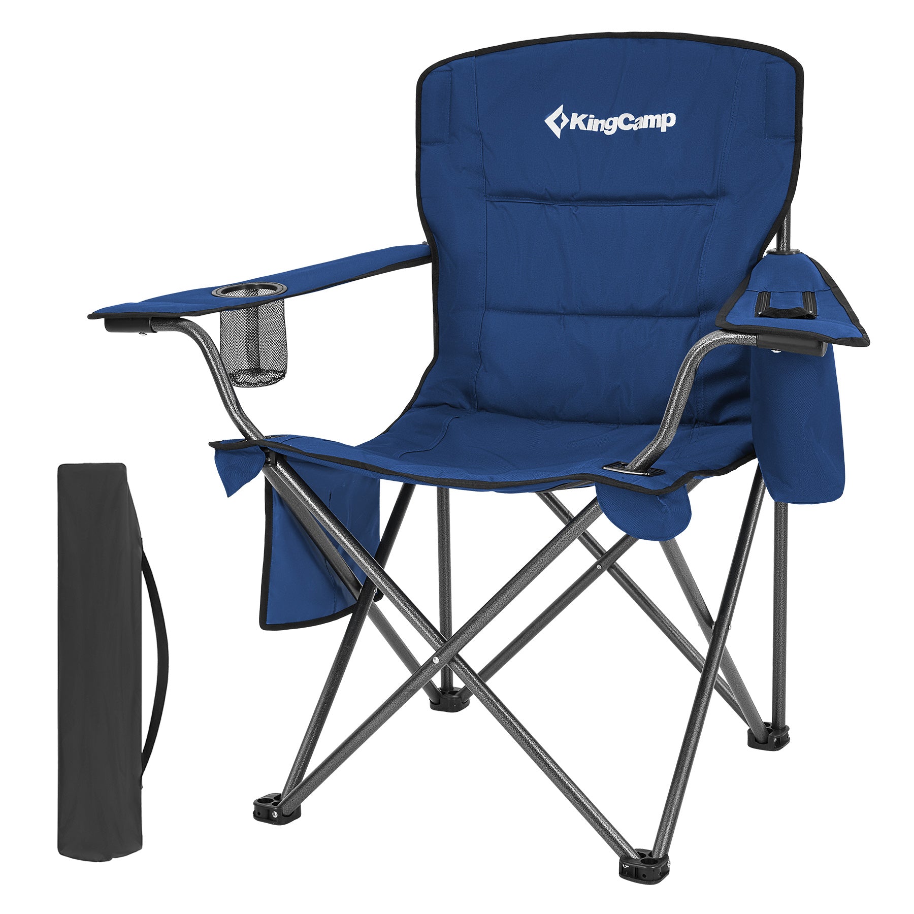 Chaise de camping KINGCAMP Oakdale Chaise pliante XL Chaise de plage pliante Sac isotherme 136 kg