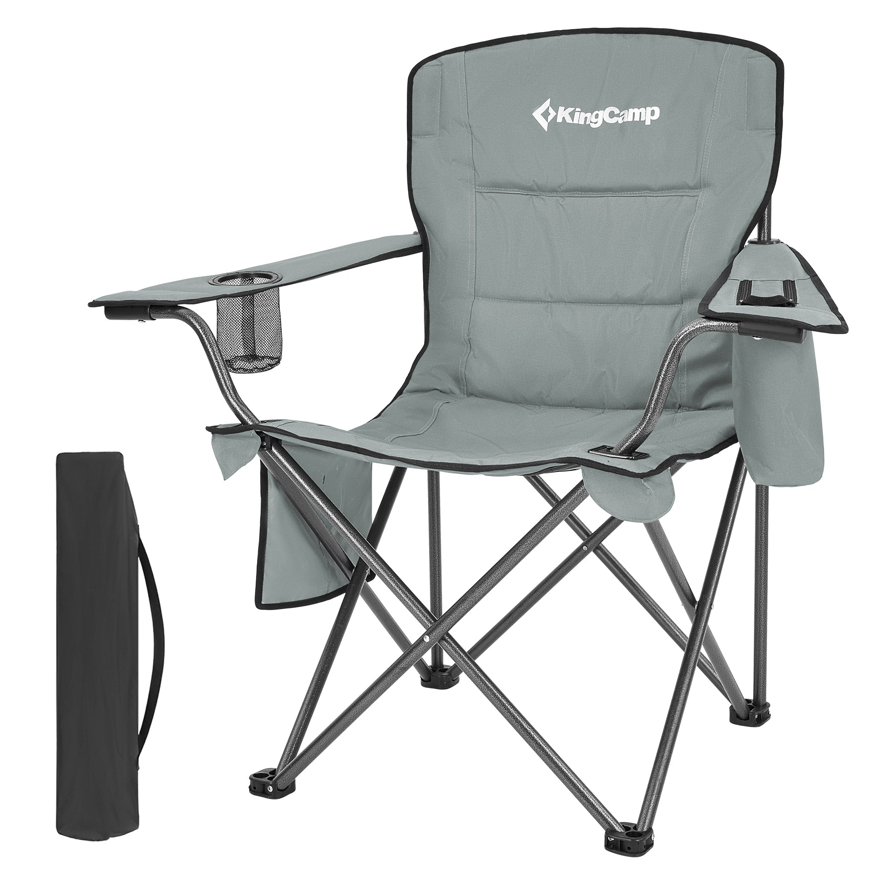 KINGCAMP Camping Chair Oakdale Folding Chair XL Beach Folding Chair Cooler Bag 136 kg