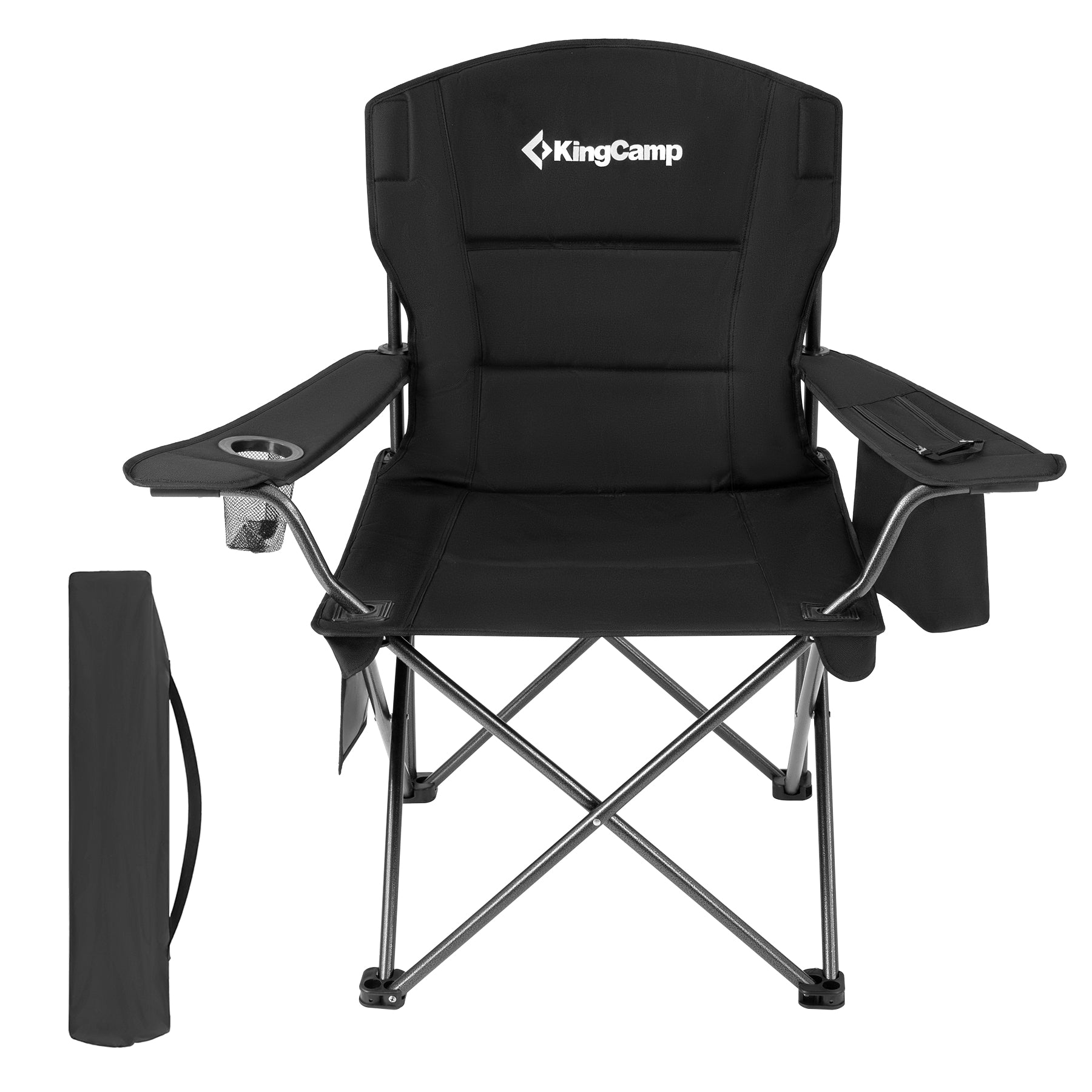 KINGCAMP Camping Chair Oakdale Folding Chair XL Beach Folding Chair Cooler Bag 136 kg