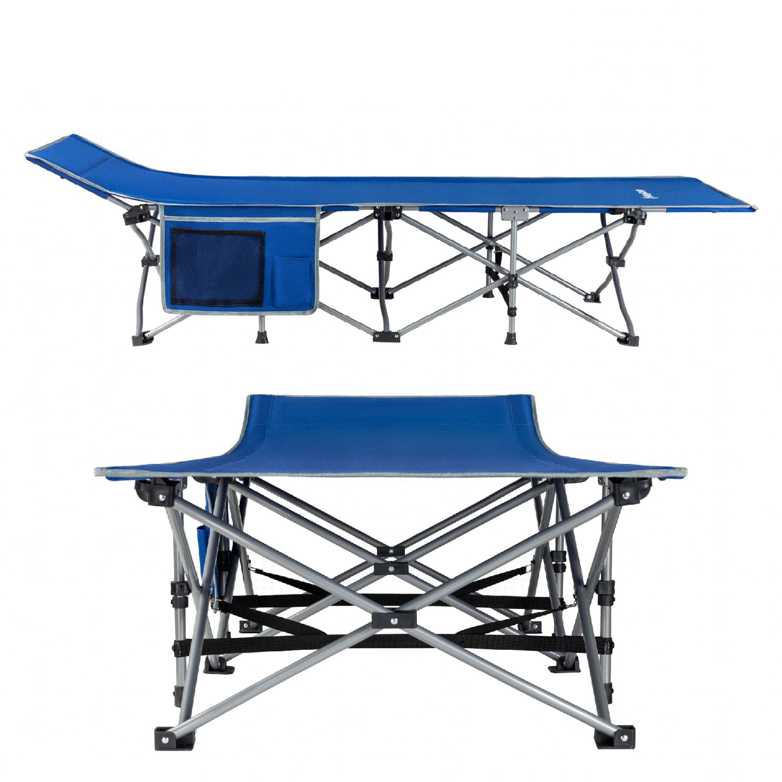 KINGCAMP Veldbed XL Outdoor Campingligbed Klapbed Gastenbed Staal 190x67 cm