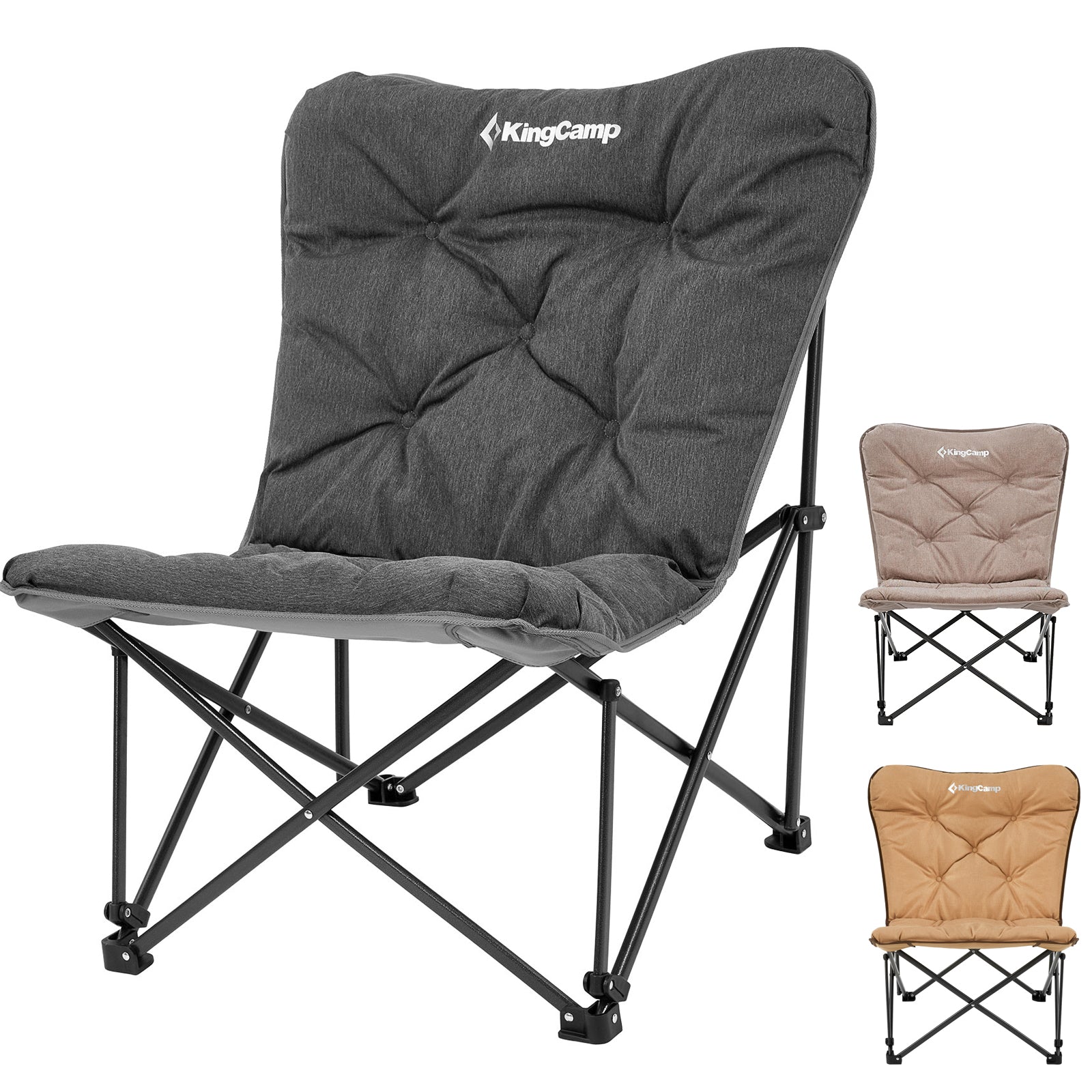 Chaise de camping KINGCAMP Lindon Relax Butterfly Chair Chaise longue en acier 136 kg
