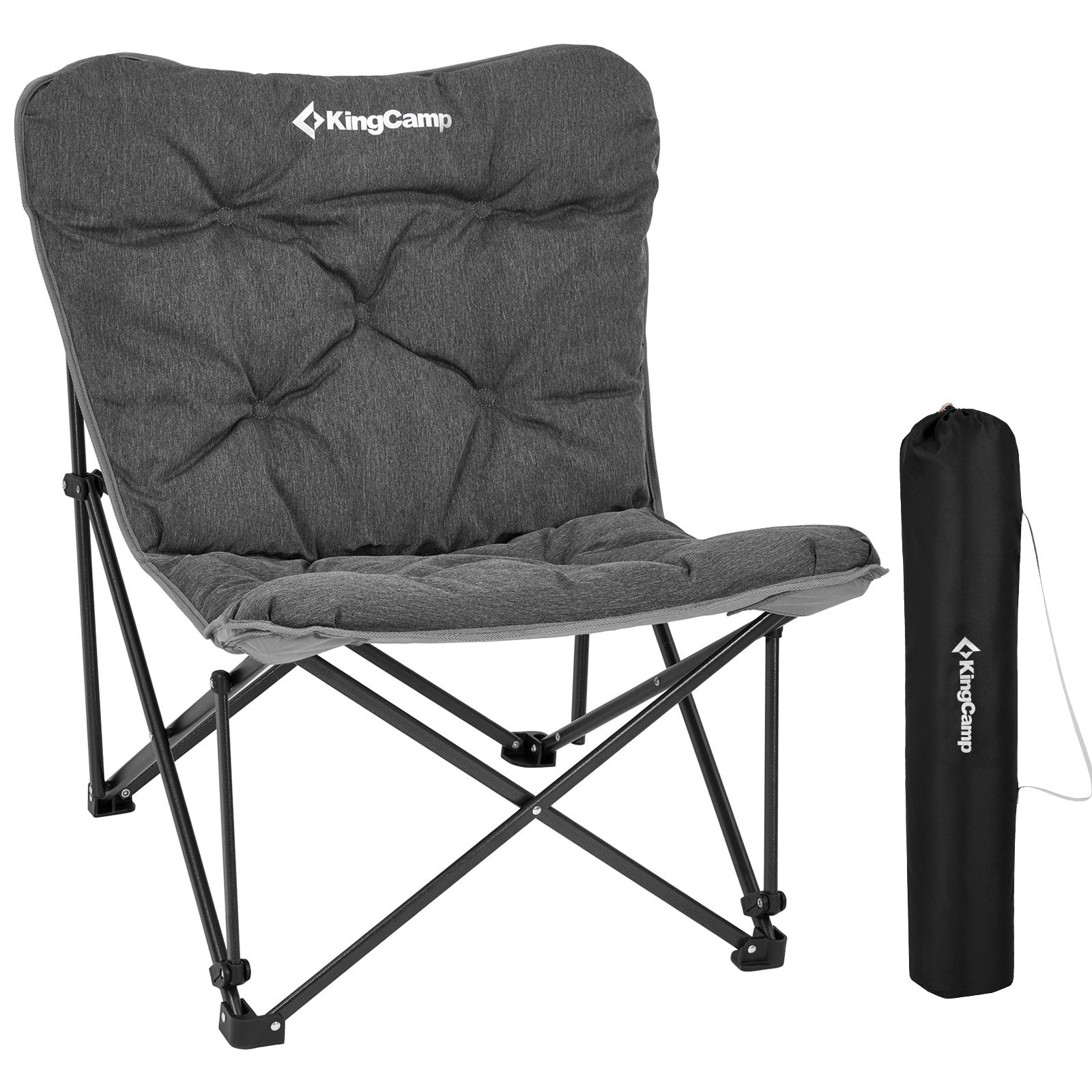 Chaise de camping KINGCAMP Lindon Relax Butterfly Chair Chaise longue en acier 136 kg
