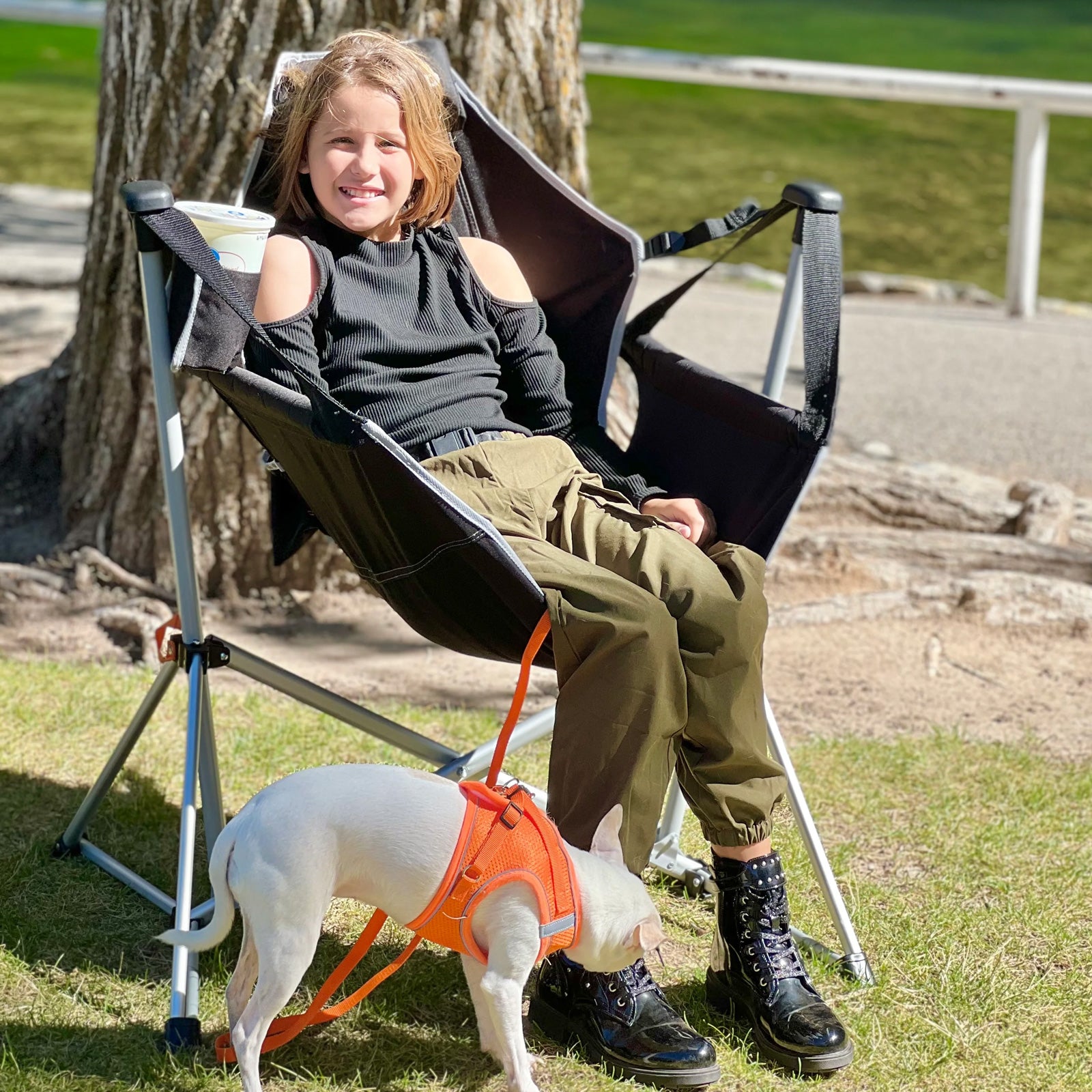 KINGCAMP Campingstuhl Orchid Schaukel Stuhl Camping Sessel Verstellbar Alu 120kg