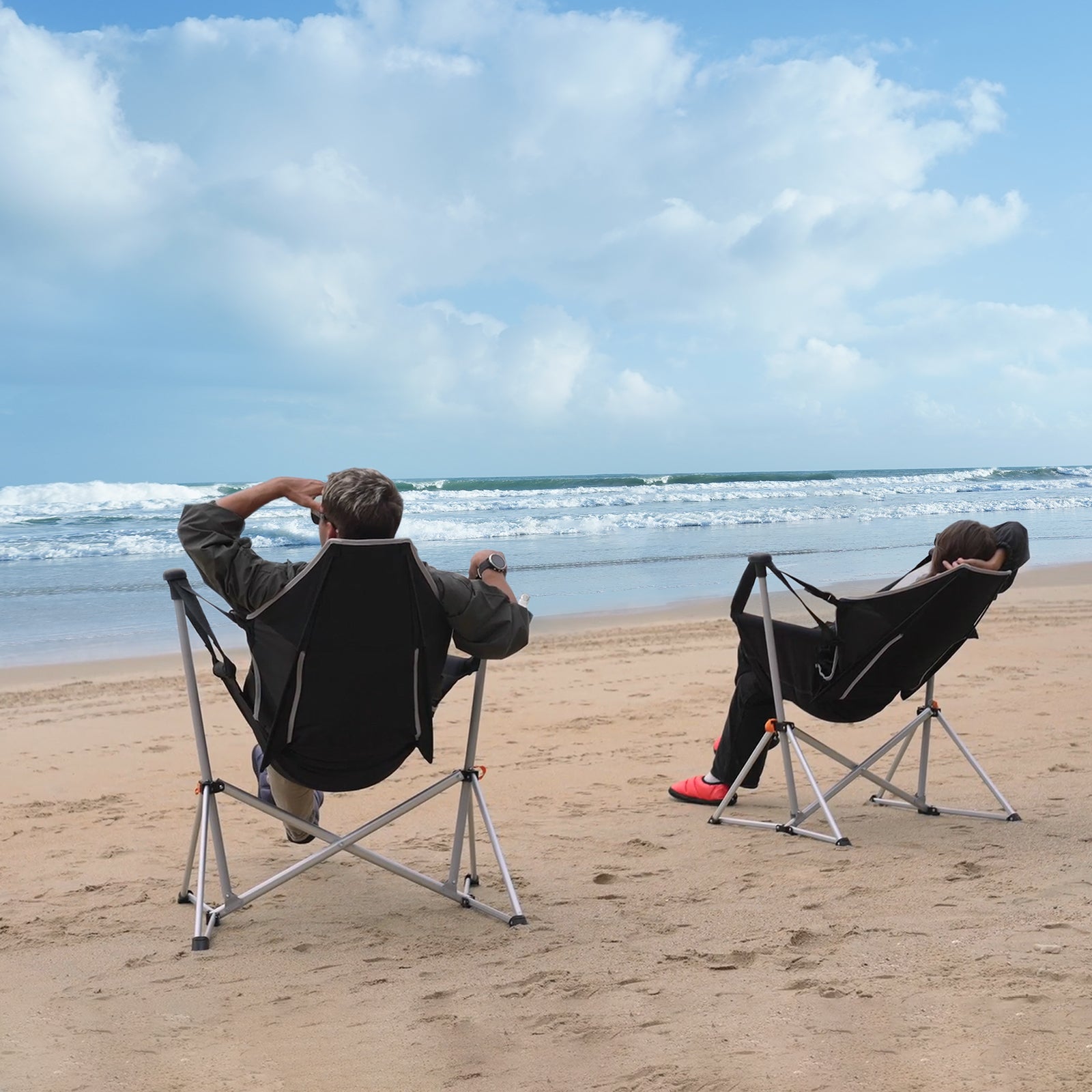 Chaise de camping KINGCAMP Orchidée à bascule Fauteuil de camping réglable en aluminium 120 kg