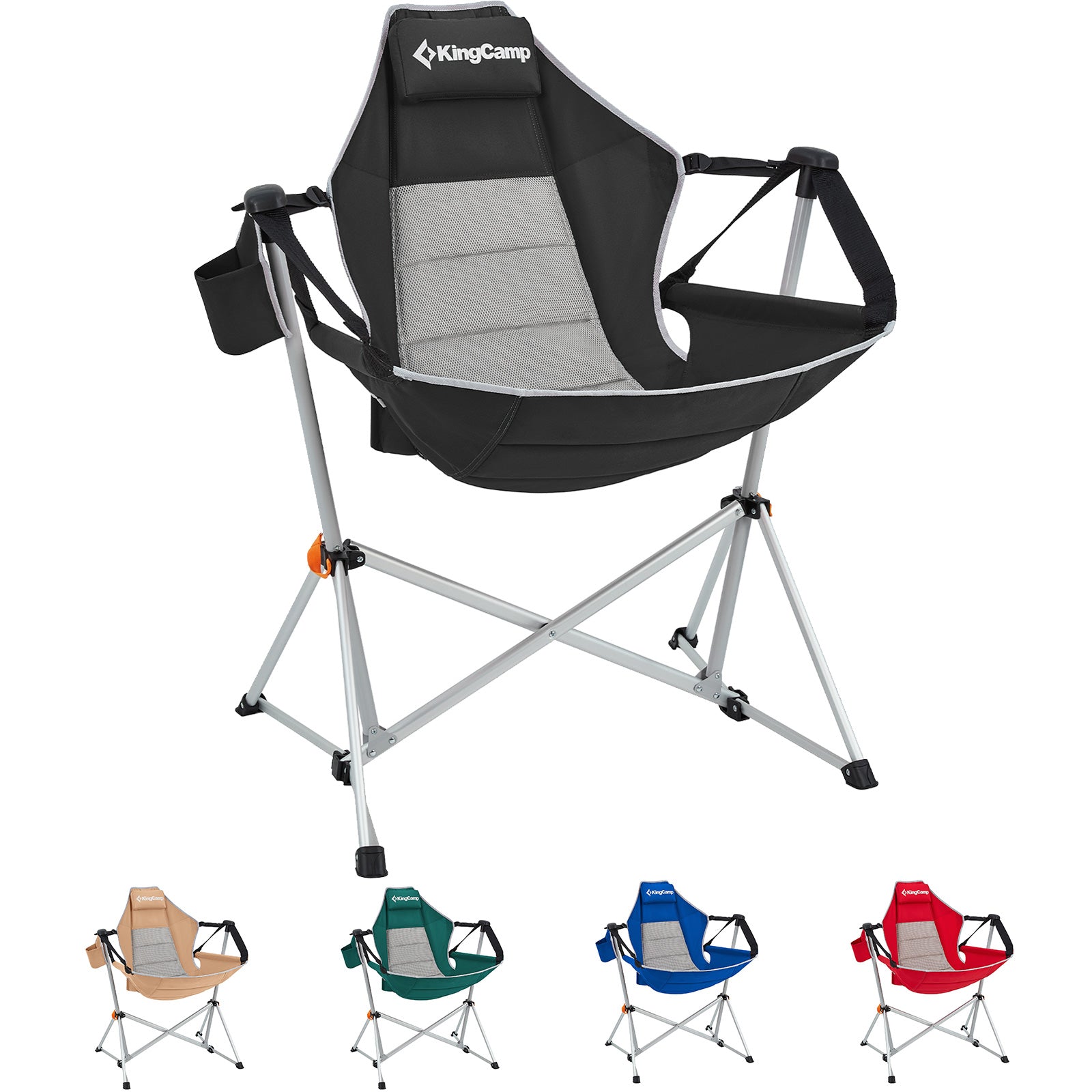 Chaise de camping KINGCAMP Orchidée à bascule Fauteuil de camping réglable en aluminium 120 kg