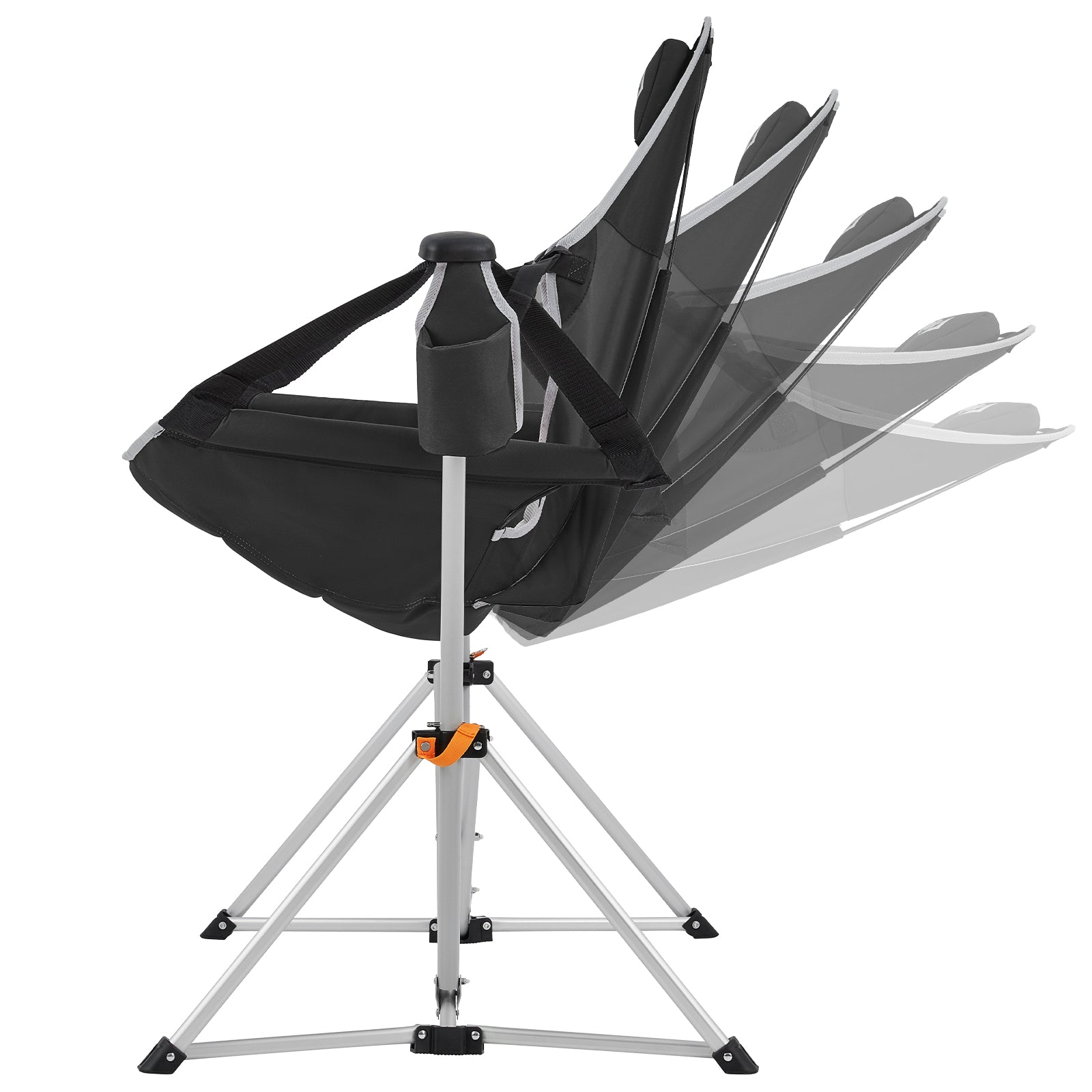 KINGCAMP Campingklapstoel Orchid Deluxe Schommelstoel Verstelbaar Aluminium