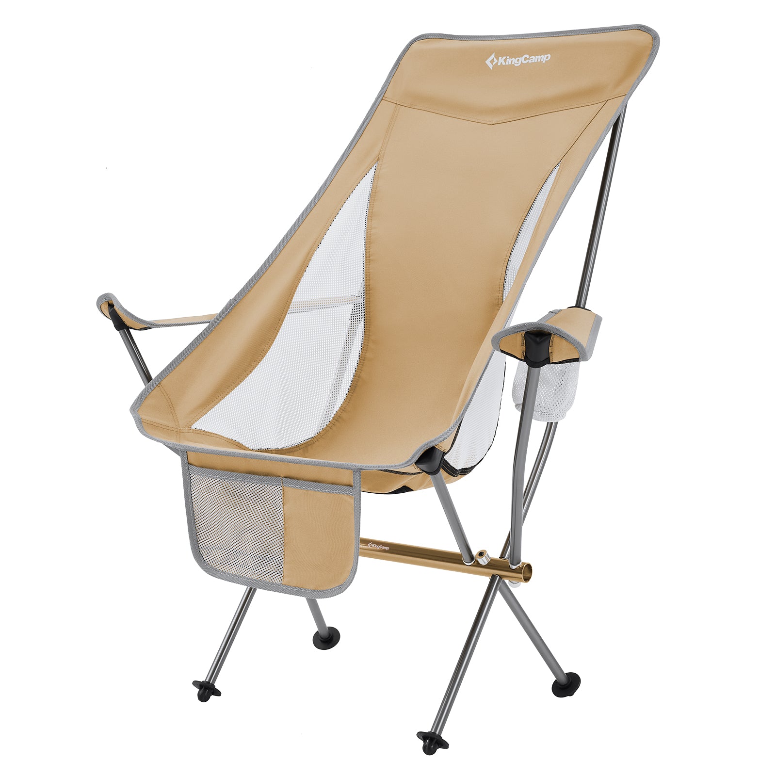 Chaise de camping pliante KINGCAMP Cataby Deluxe, chaise de plage pliable en aluminium, 120 kg
