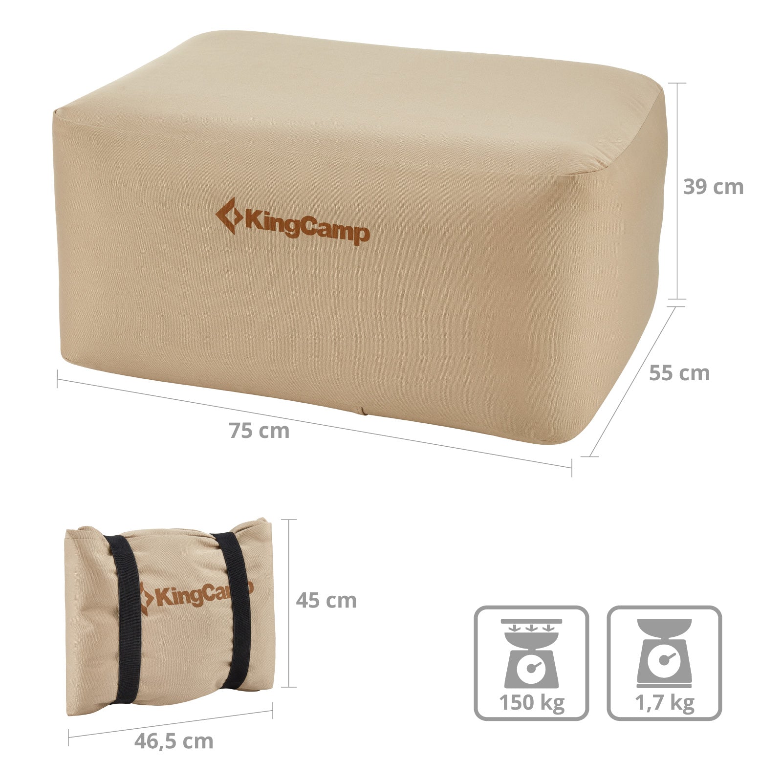 KINGCAMP Inflatable Air Cube Camping Seat Stool Garden Air Furniture