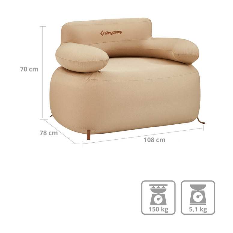 Chaise longue gonflable KINGCAMP, siège de camping gonflable, mobilier de jardin pour glamping