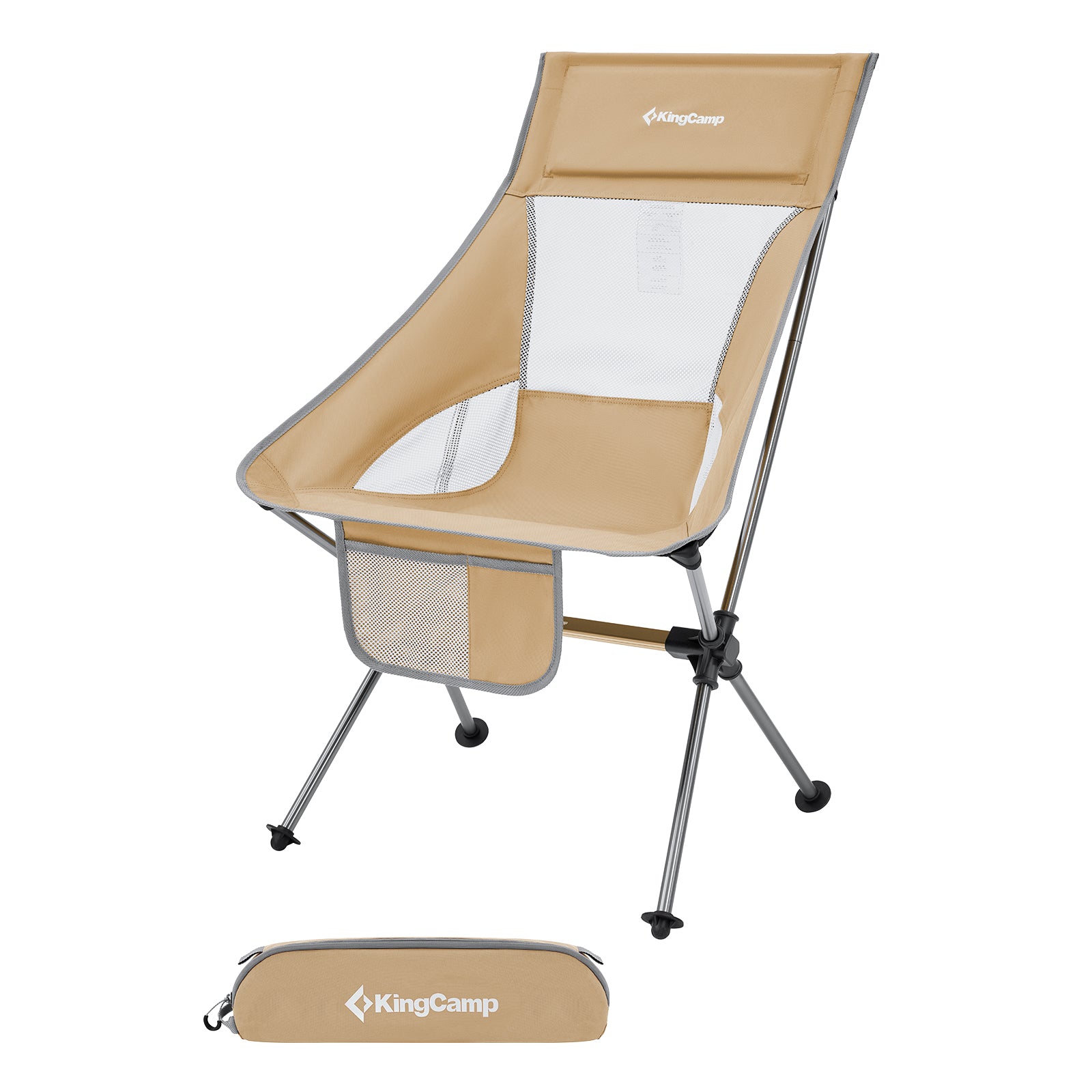 KINGCAMP Camping Chair Logan Folding Chair Beach Chair Foldable Lightweight Aluminum 150 kg