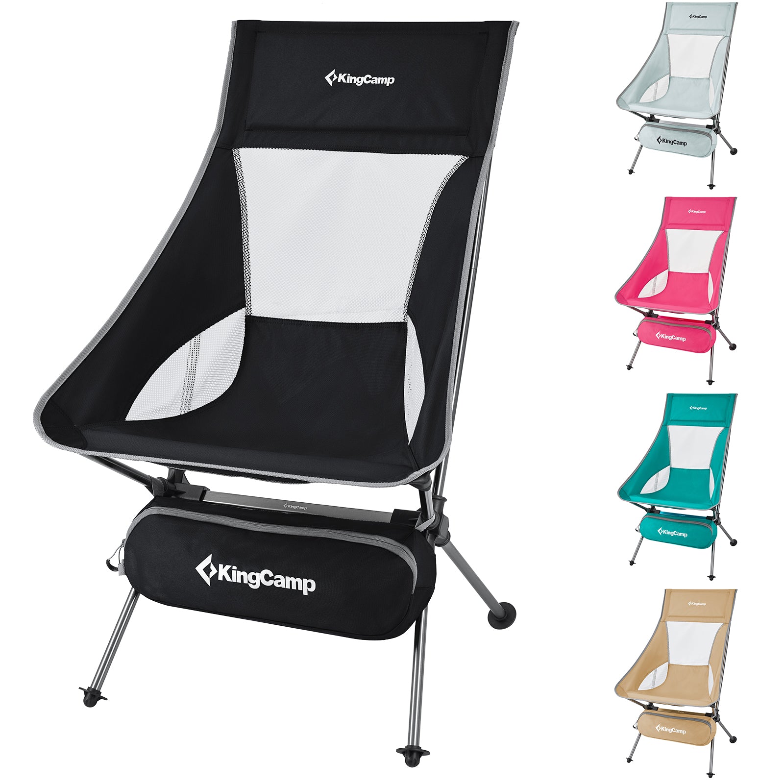 KINGCAMP Camping Chair Logan Folding Chair Beach Chair Foldable Lightweight Aluminum 150 kg