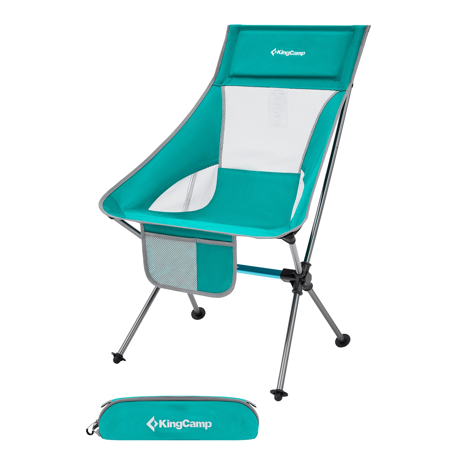 KINGCAMP Chaise de camping Logan Chaise pliante Chaise de plage Pliable Légère en aluminium 150 kg