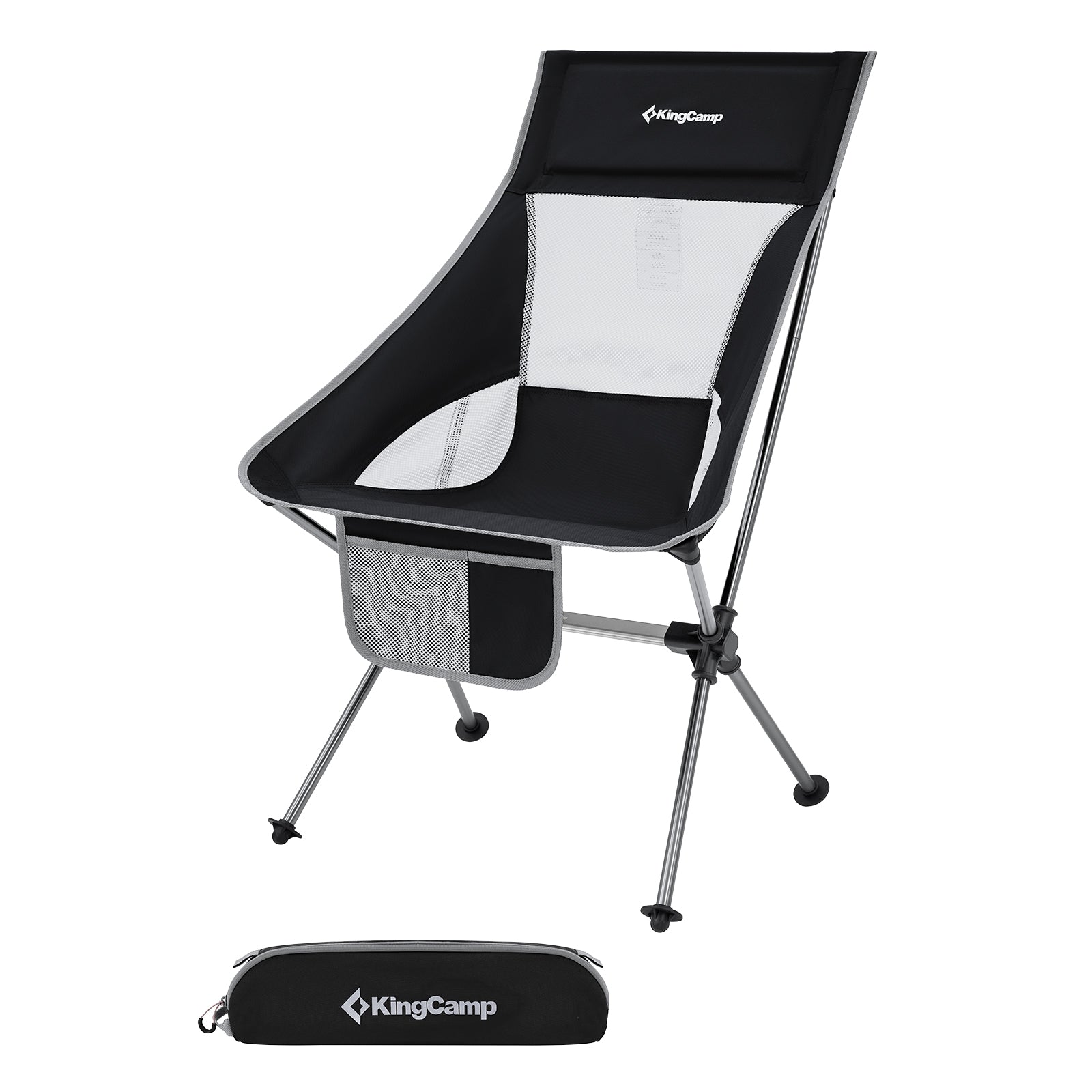 KINGCAMP Chaise de camping Logan Chaise pliante Chaise de plage Pliable Légère en aluminium 150 kg