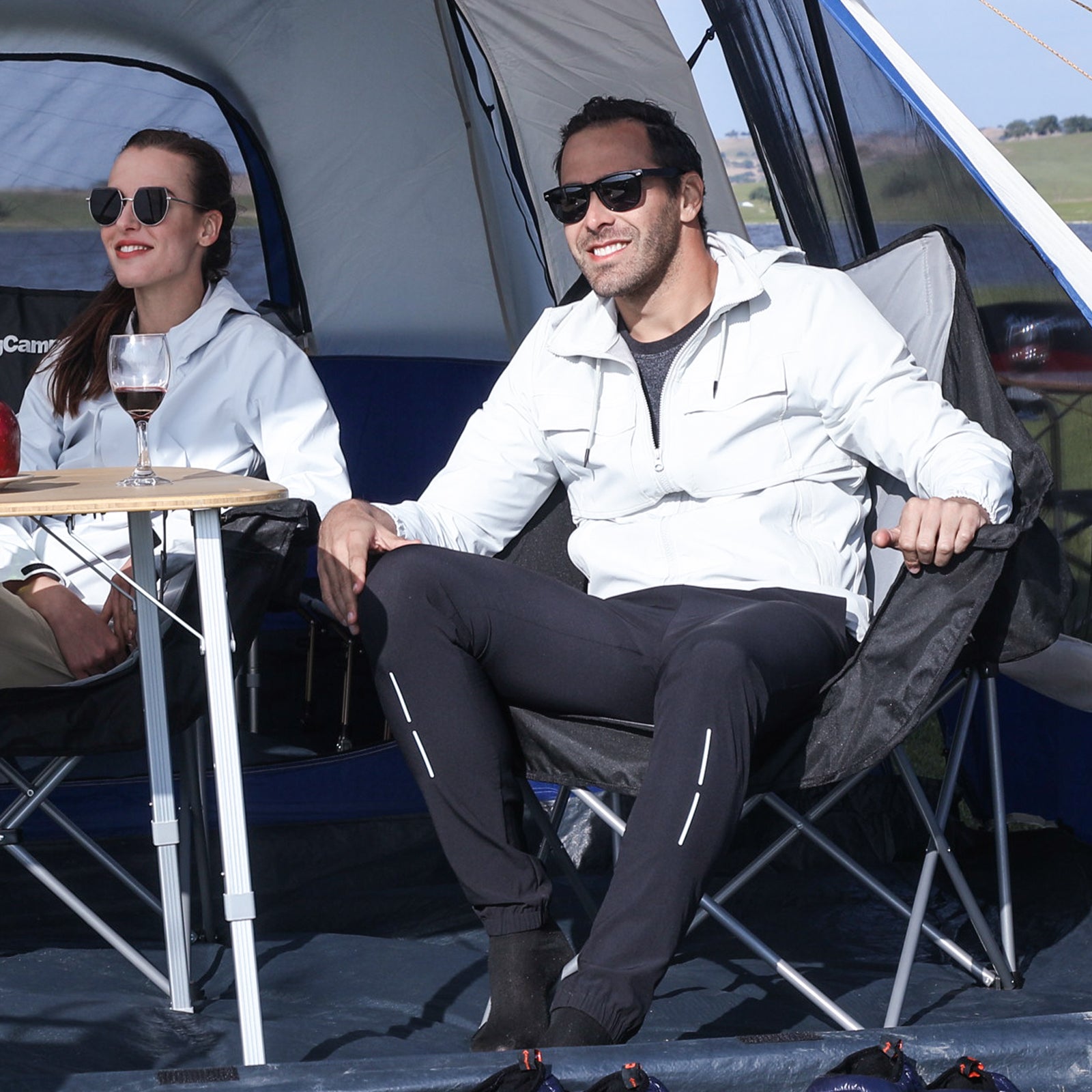 Chaise de camping KINGCAMP Chaise pliante Chaise de relaxation Fauteuil Chaise pliante Sac isotherme 136 kg