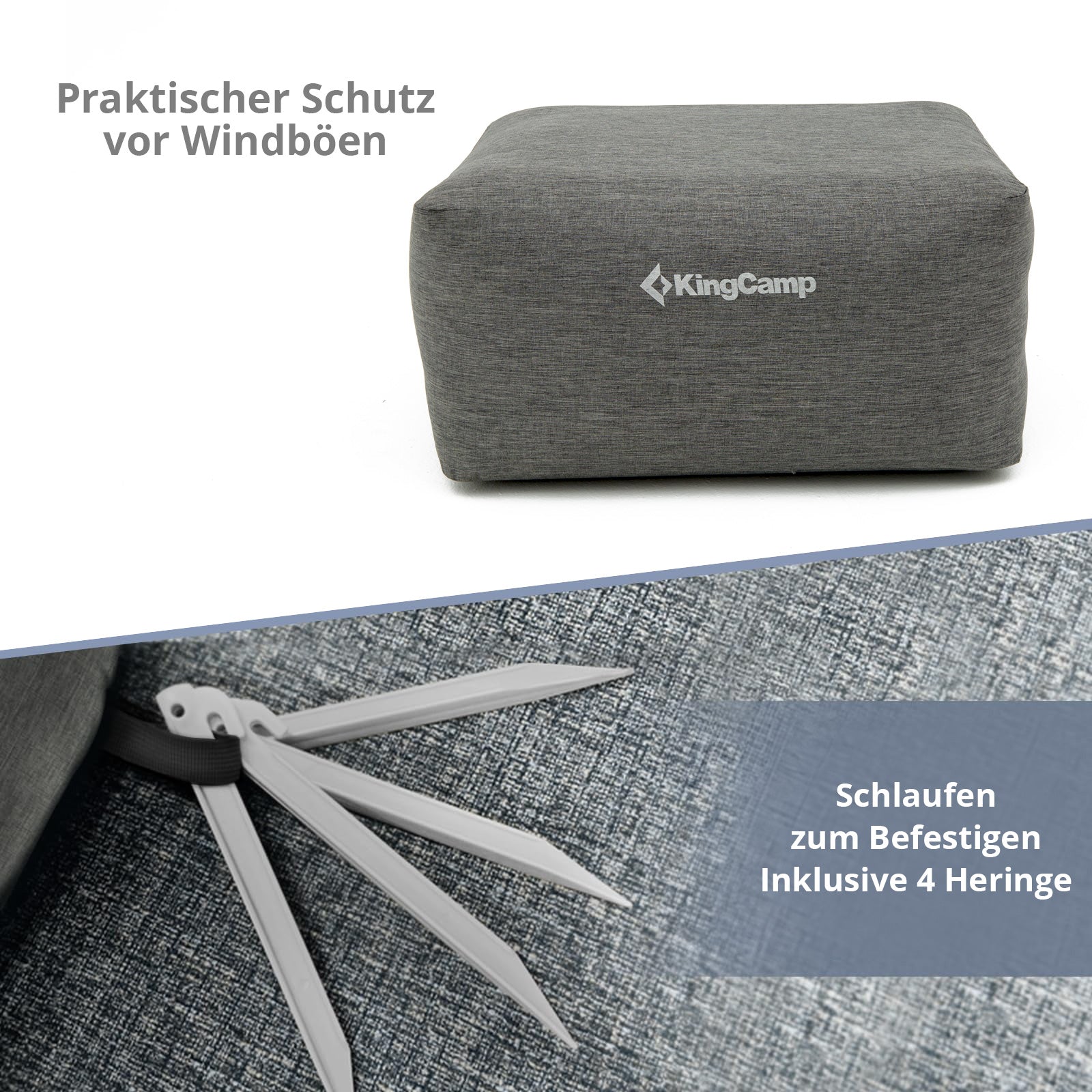 KINGCAMP Sitzhocker Aufblasbar Air Cube Granit Camping Sitz Hocker Luft Möbel