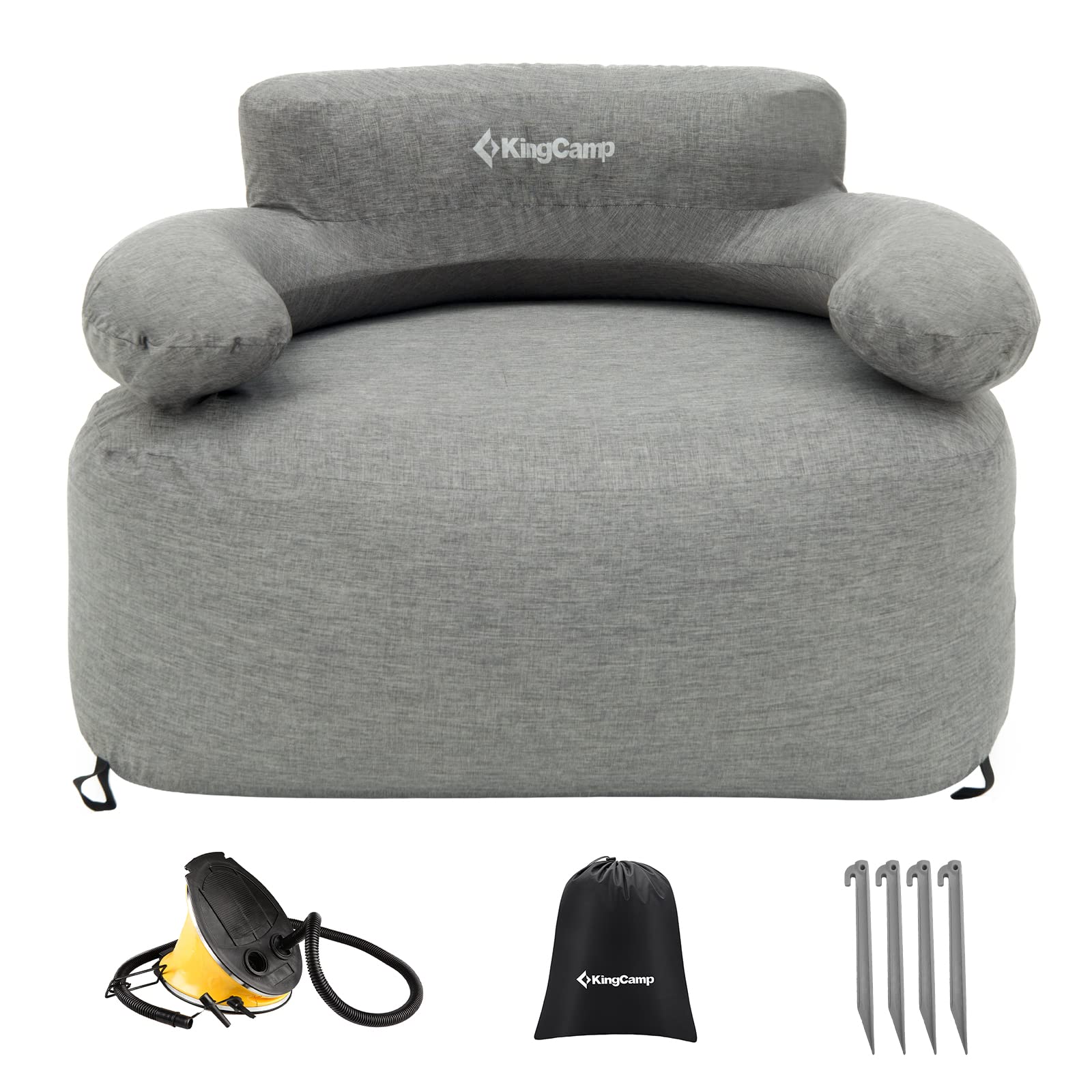 KINGCAMP Campingstuhl Air Lounger Granit Camping Sessel Luft Möbel Aufblasbar