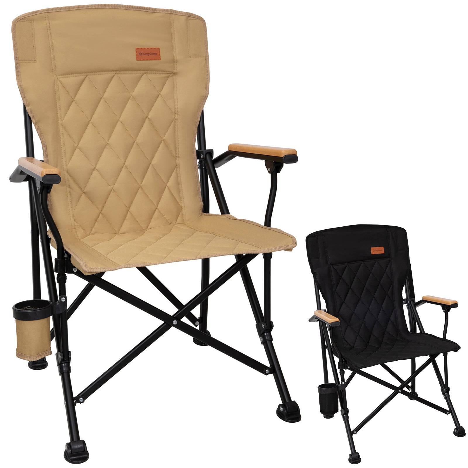 KINGCAMP Campingstuhl Creekwood Outdoor Camping Sessel Stuhl Holz Arml