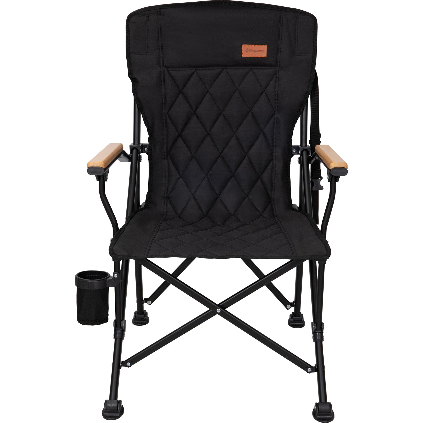 KINGCAMP Campingstuhl Creekwood Outdoor Camping Sessel Stuhl Holz Armlehne 136kg
