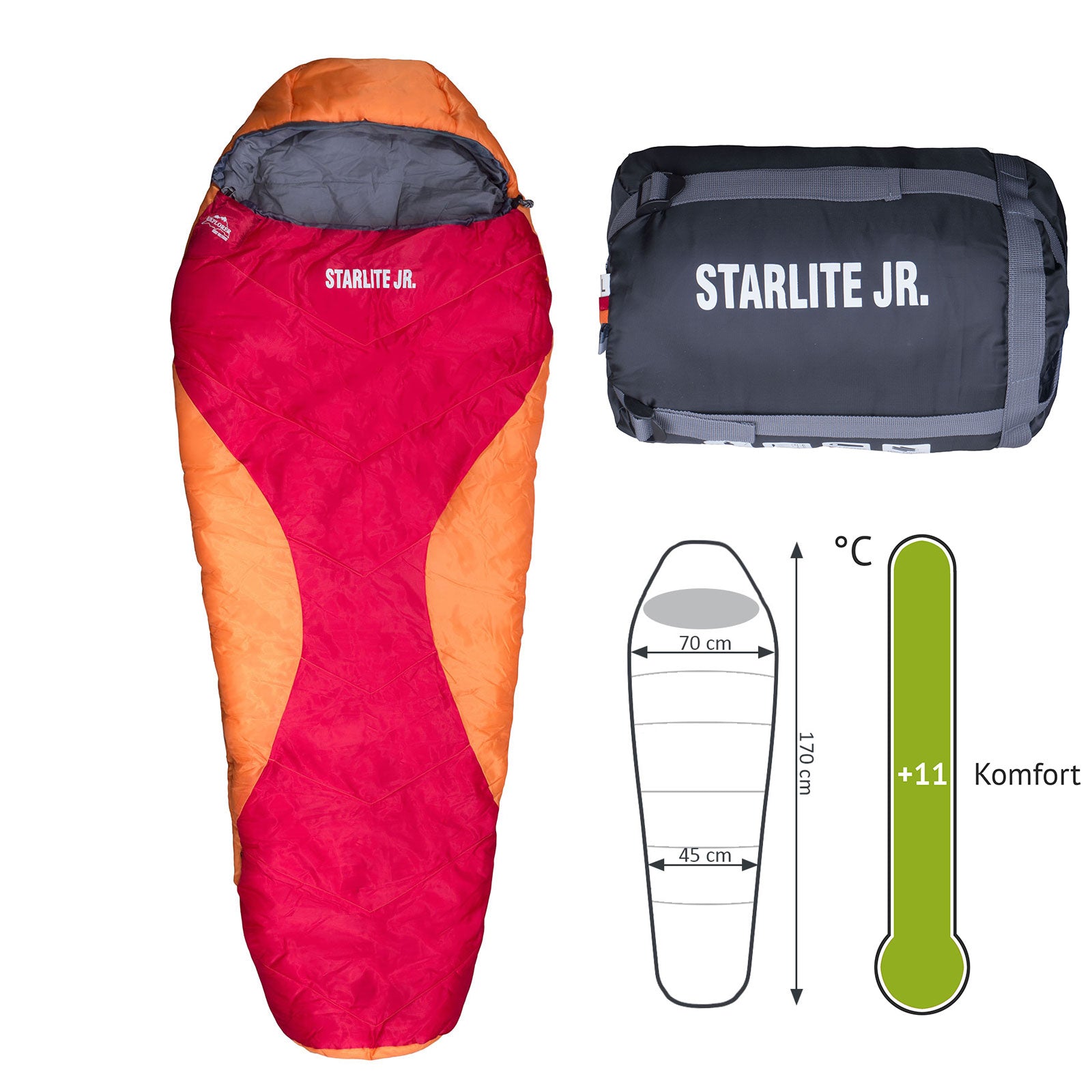 EXPLORER Kinder Schlafsack Starlite Junior - Mumienschlafsack Kinderschlafsack