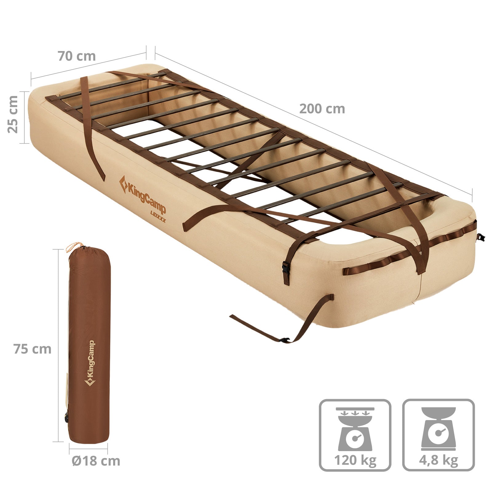 KINGCAMP Camp Bed Dashwood Underbed for Sleeping Mat Camping Mattress Inflatable