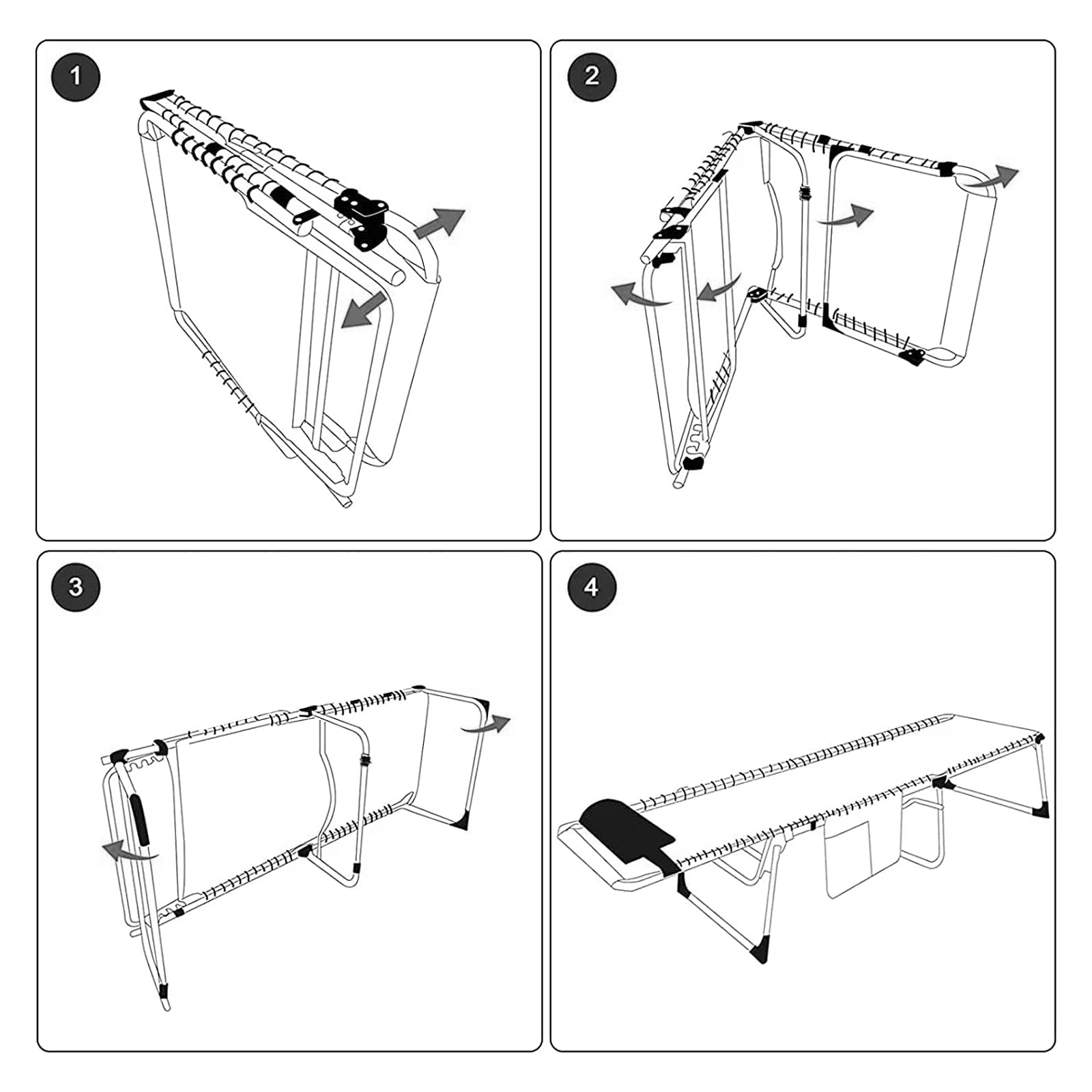 KINGCAMP Sonnenliege Liegestuhl Weston Camping Strand Liege Verstellbar Alu
