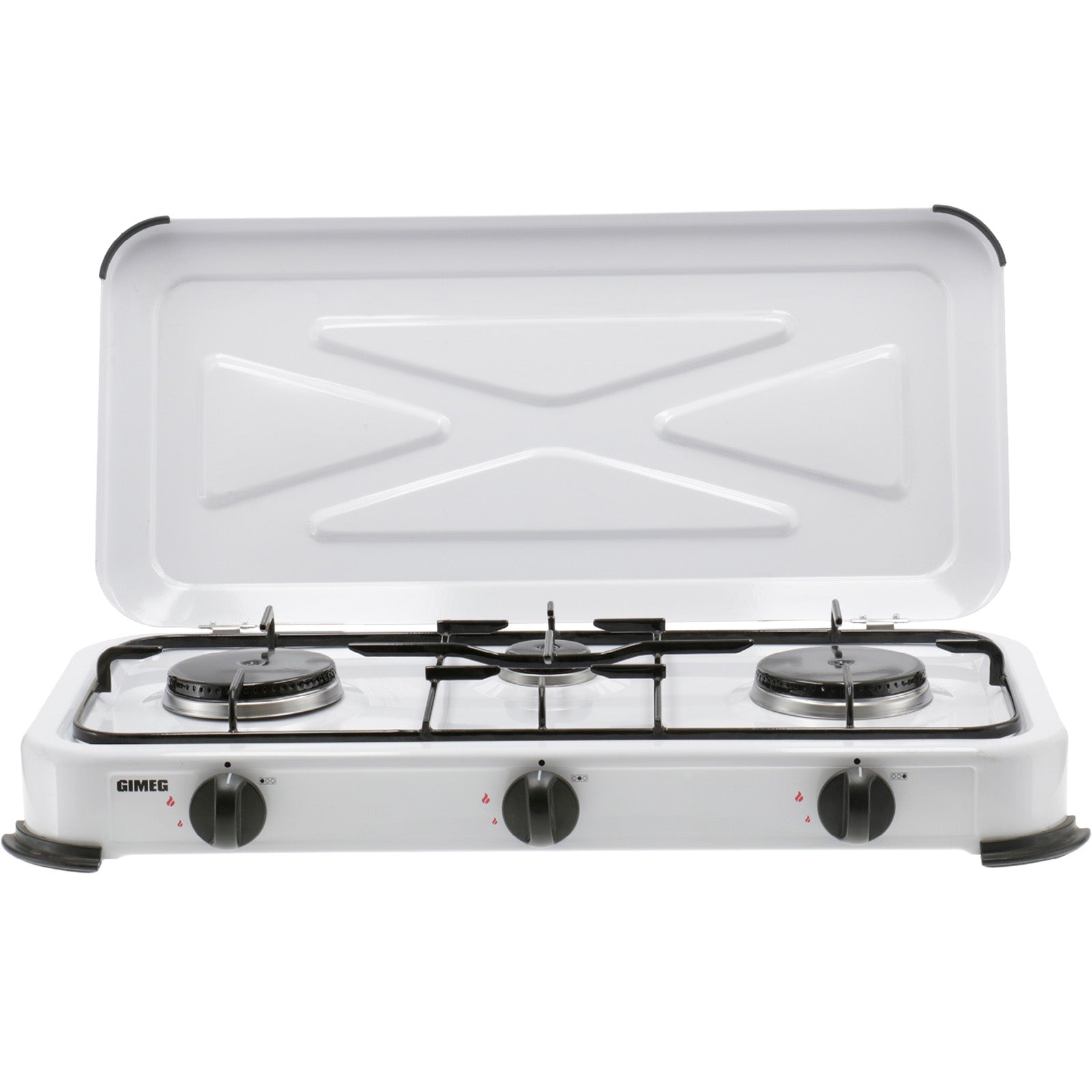 Réchaud à gaz GIMEG, réchaud de camping, 3 feux, plaque de cuisson, barbecue d'extérieur, 2 x 2 200 W