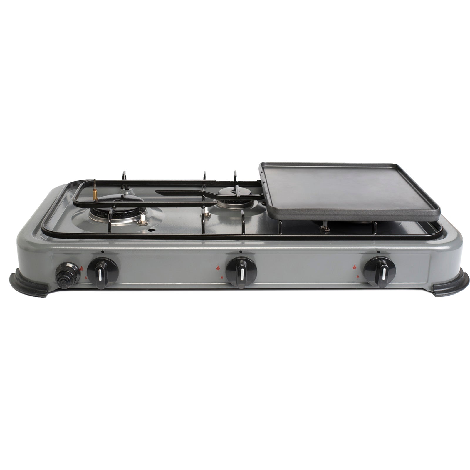 GIMEG Grillplatte Camping Gas Kocher Aufsatz Glatt Kochfeld Grill Outdoor Herd